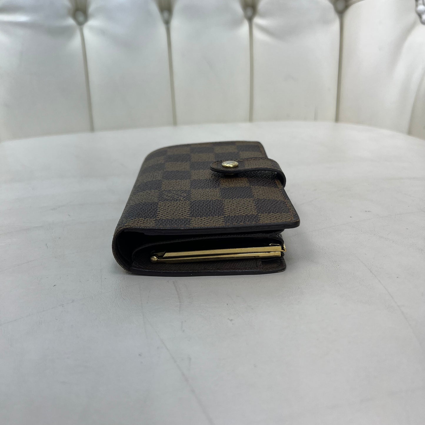 Louis Vuitton Kiss Lock Compact Wallet Damier Ebene