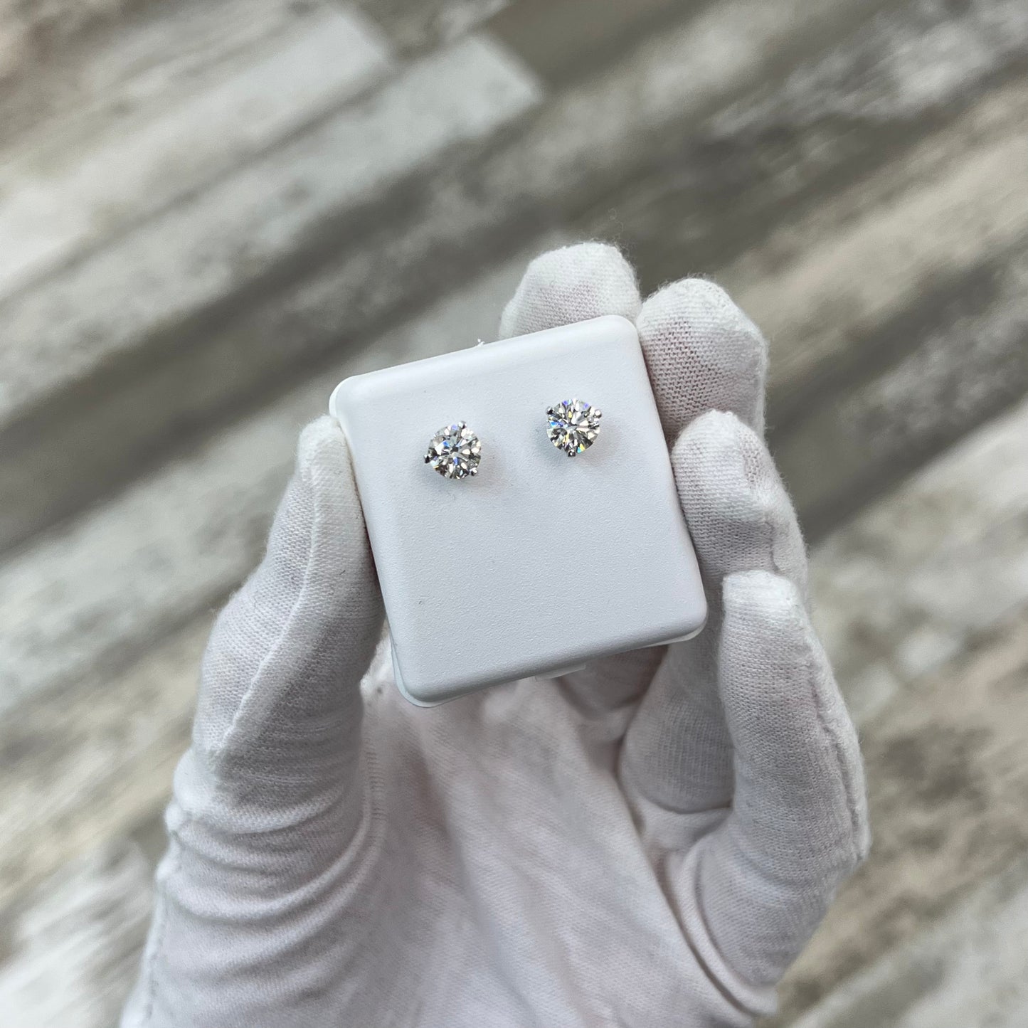 Diamond Studs 1.5ct Lab Created 14k White Gold