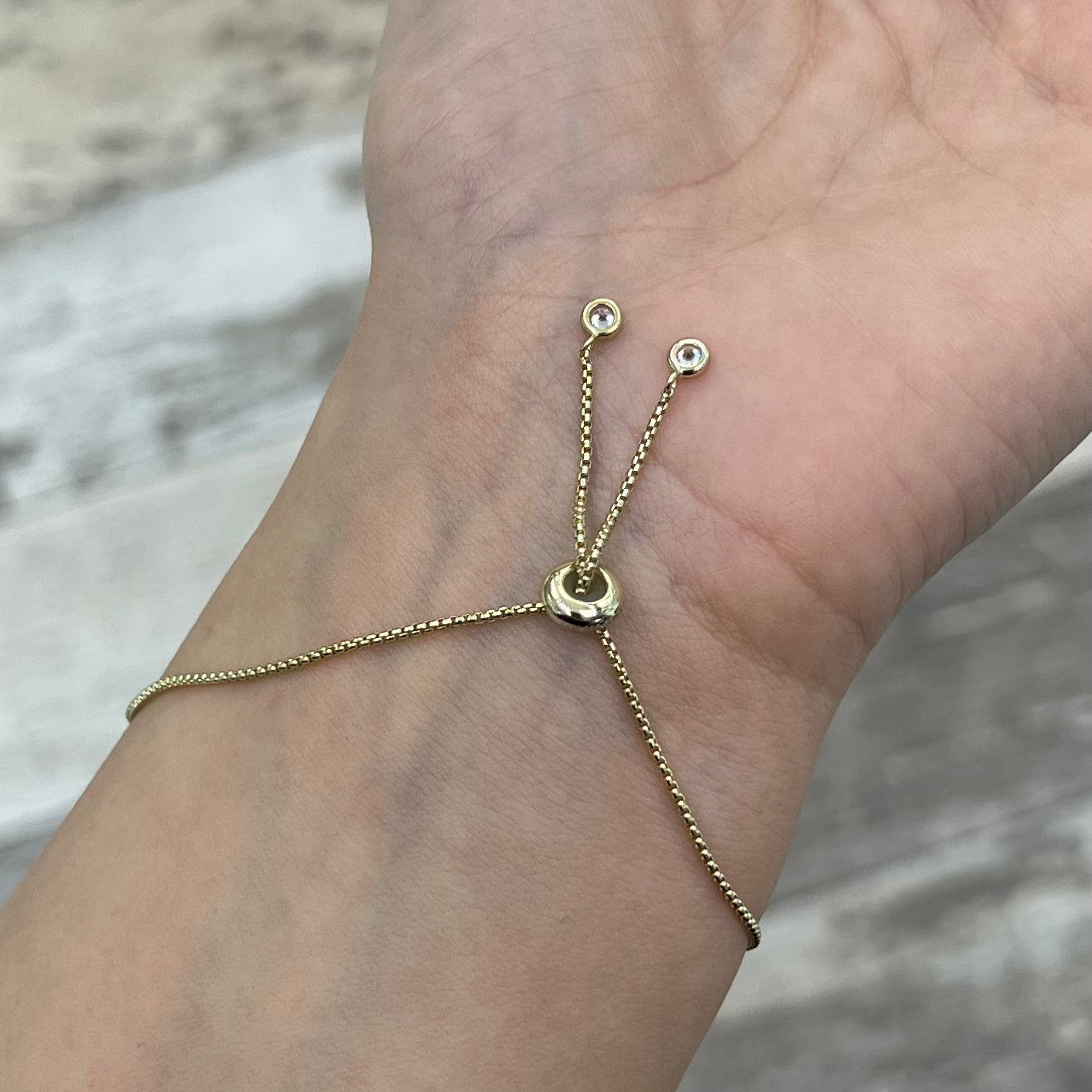 Gold Plated Crystal Evil Eye Adjustable Bracelet