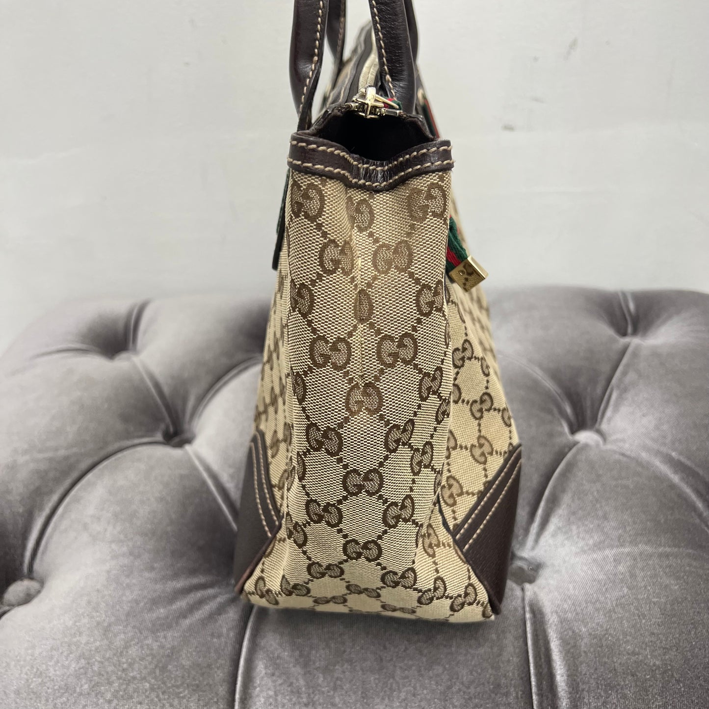 Gucci Canvas Zipper Shoulder Bag