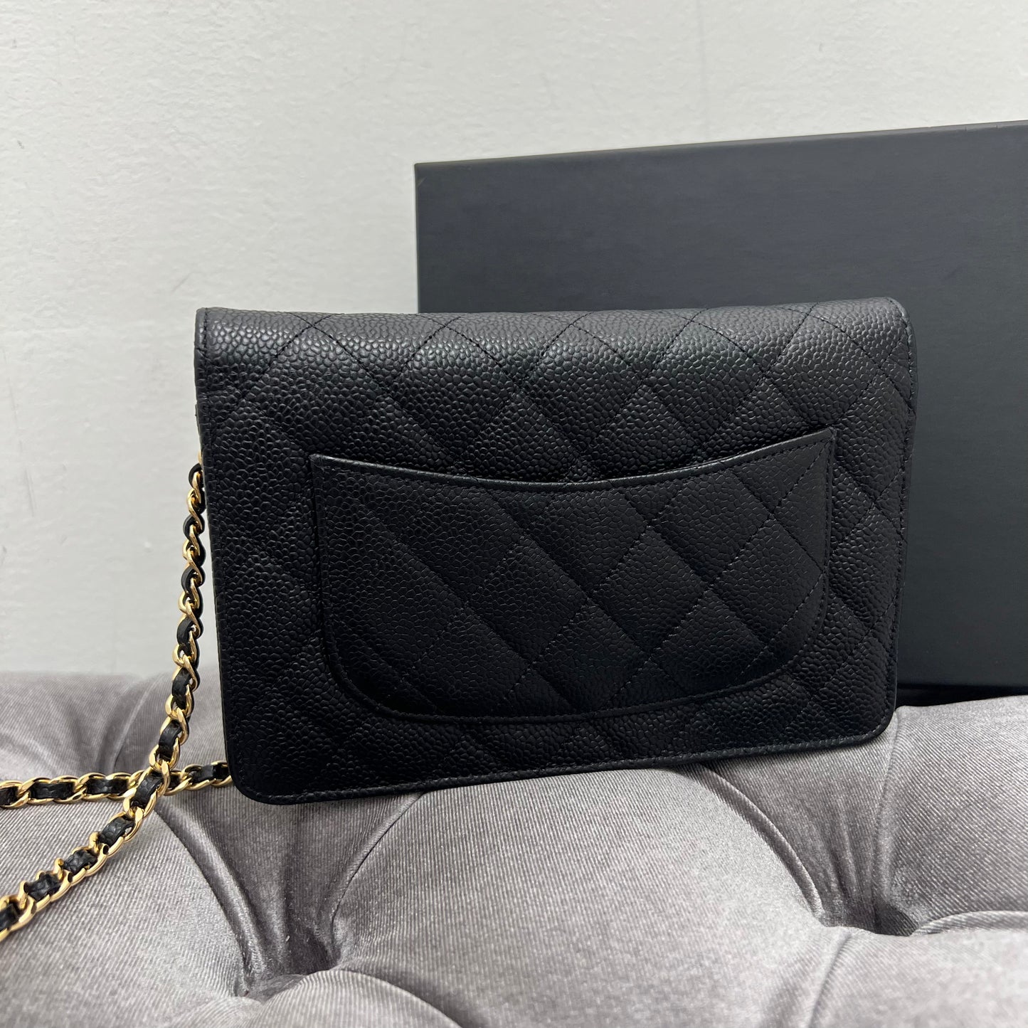 Chanel Wallet on Chain Black and Gold