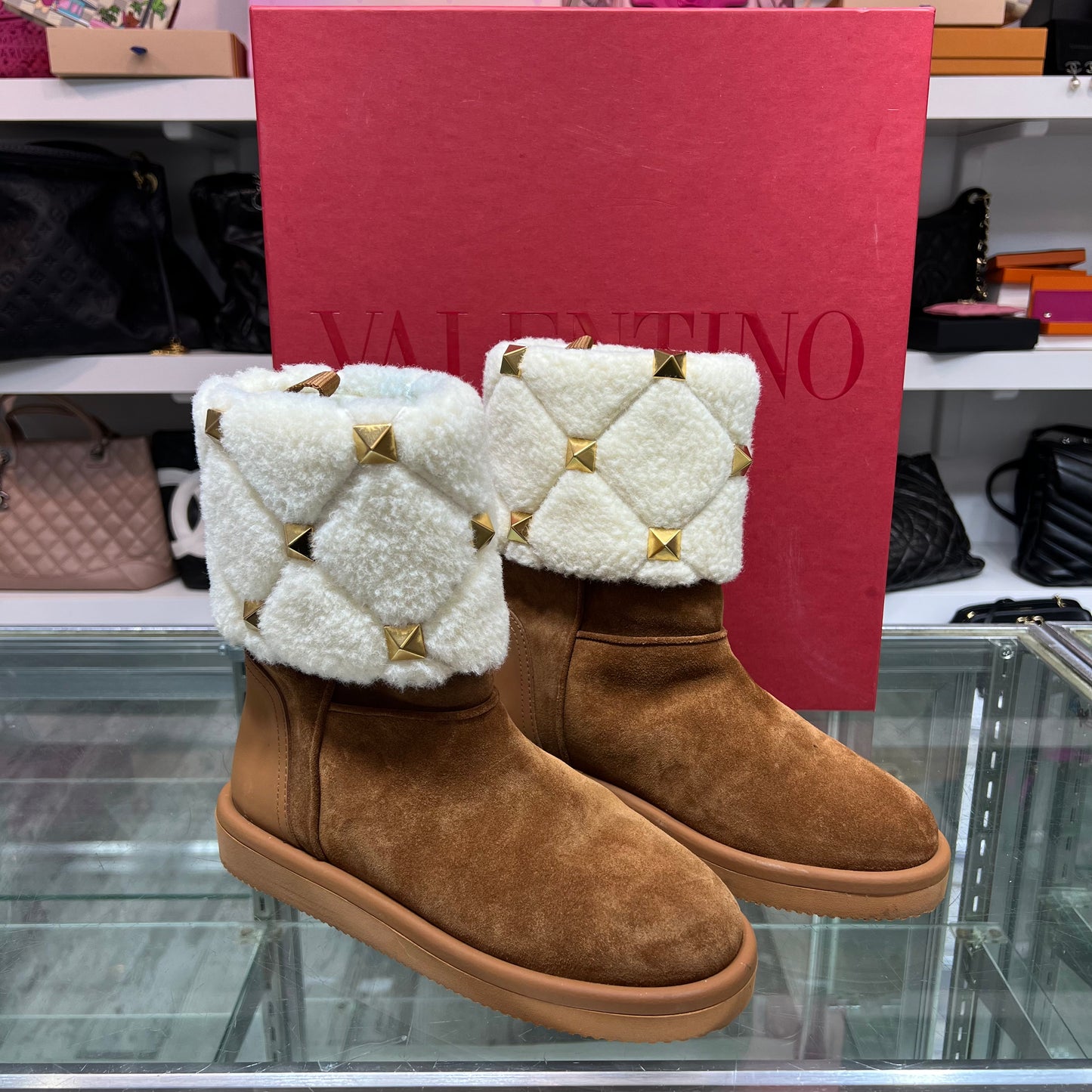 Valentino Stud Boots, Size 36