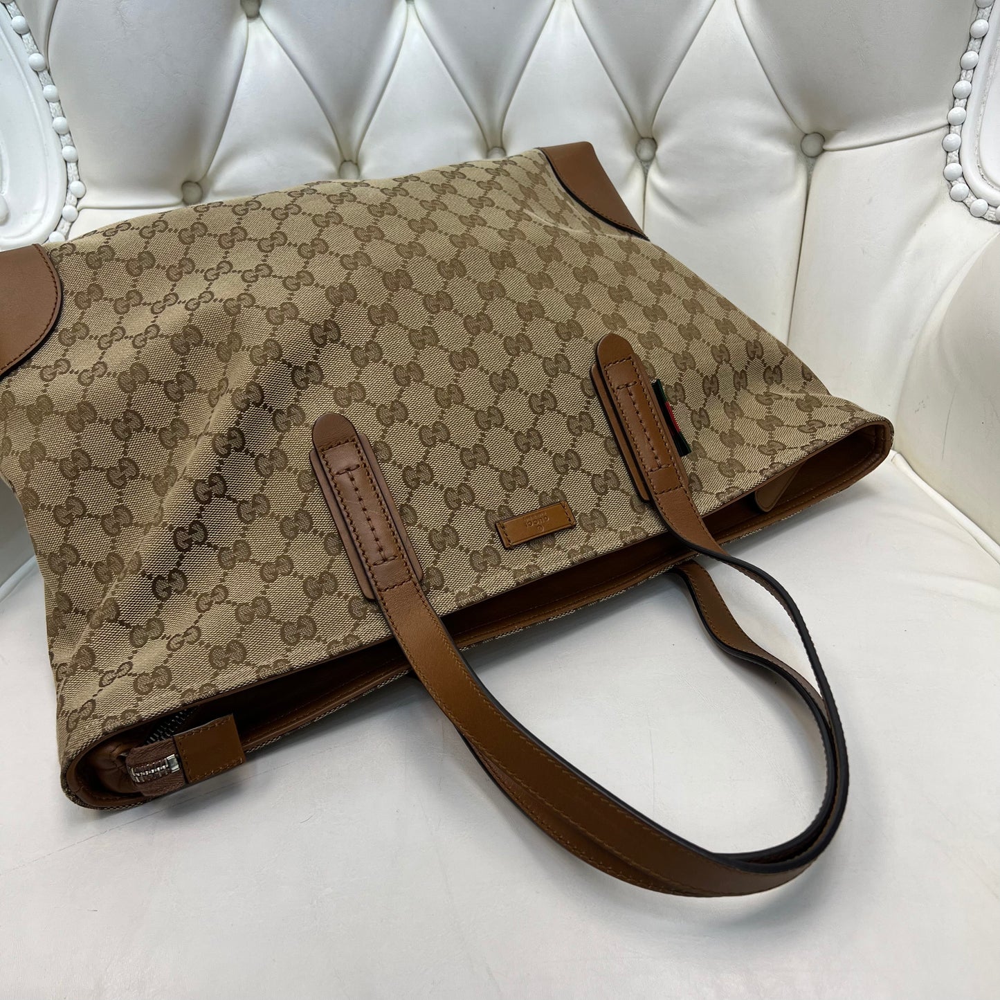 Gucci Canvas Zipper Tote