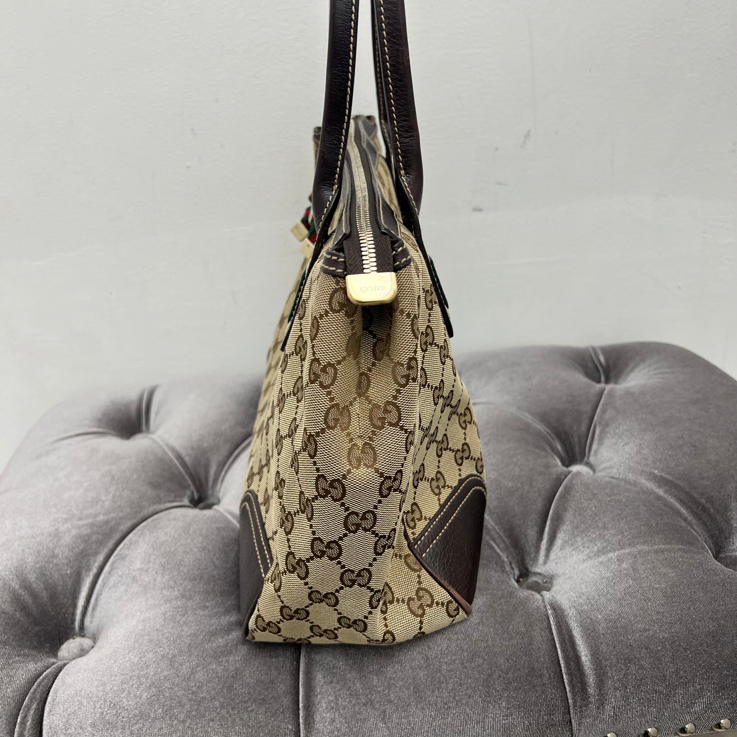 Gucci Canvas Zipper Shoulder Bag
