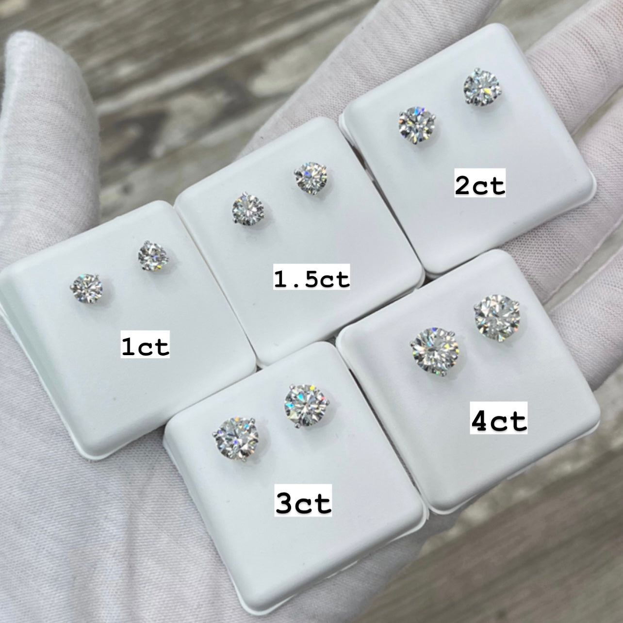 Diamond Studs 2ct Lab Created 14k White Gold