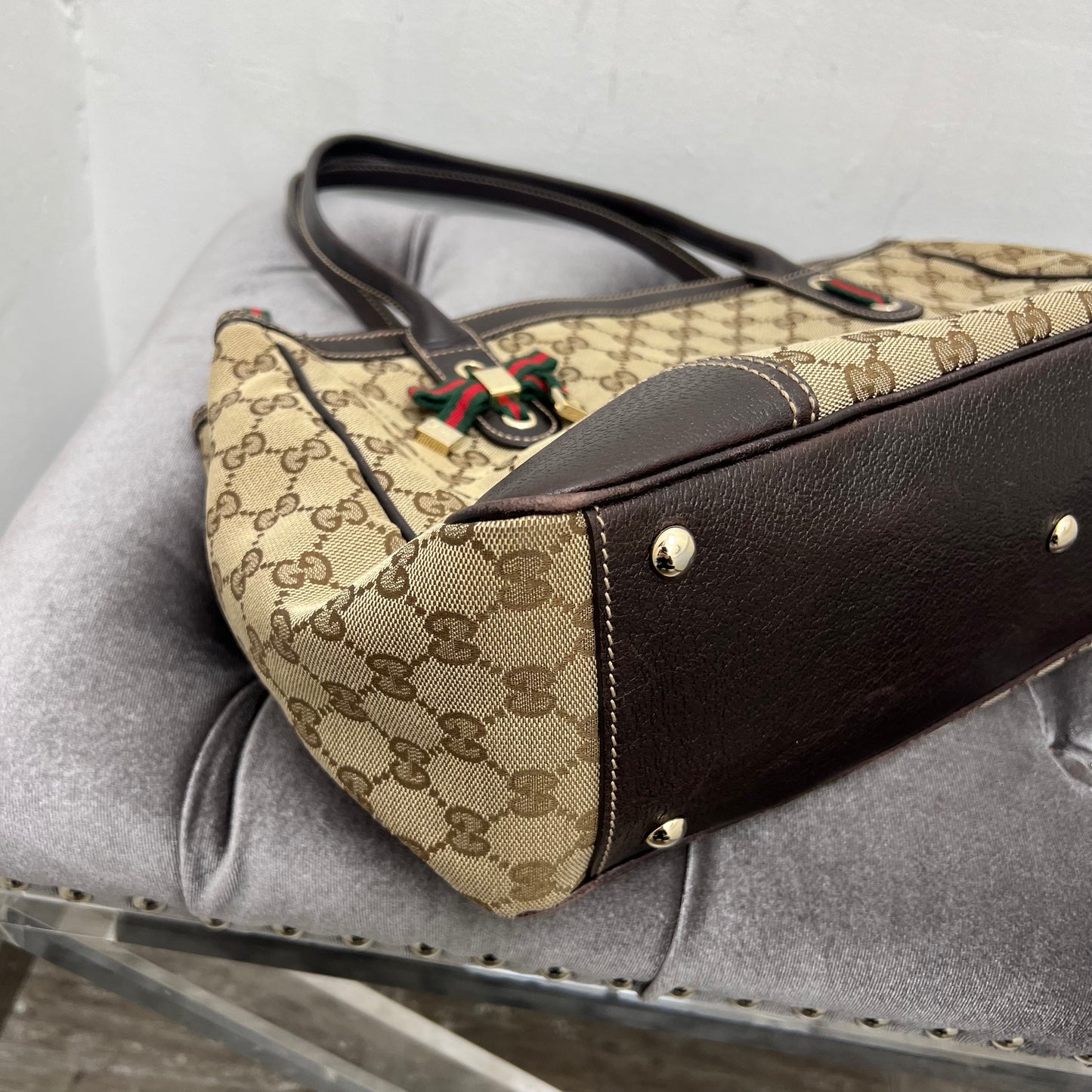 Gucci Canvas Zipper Shoulder Bag