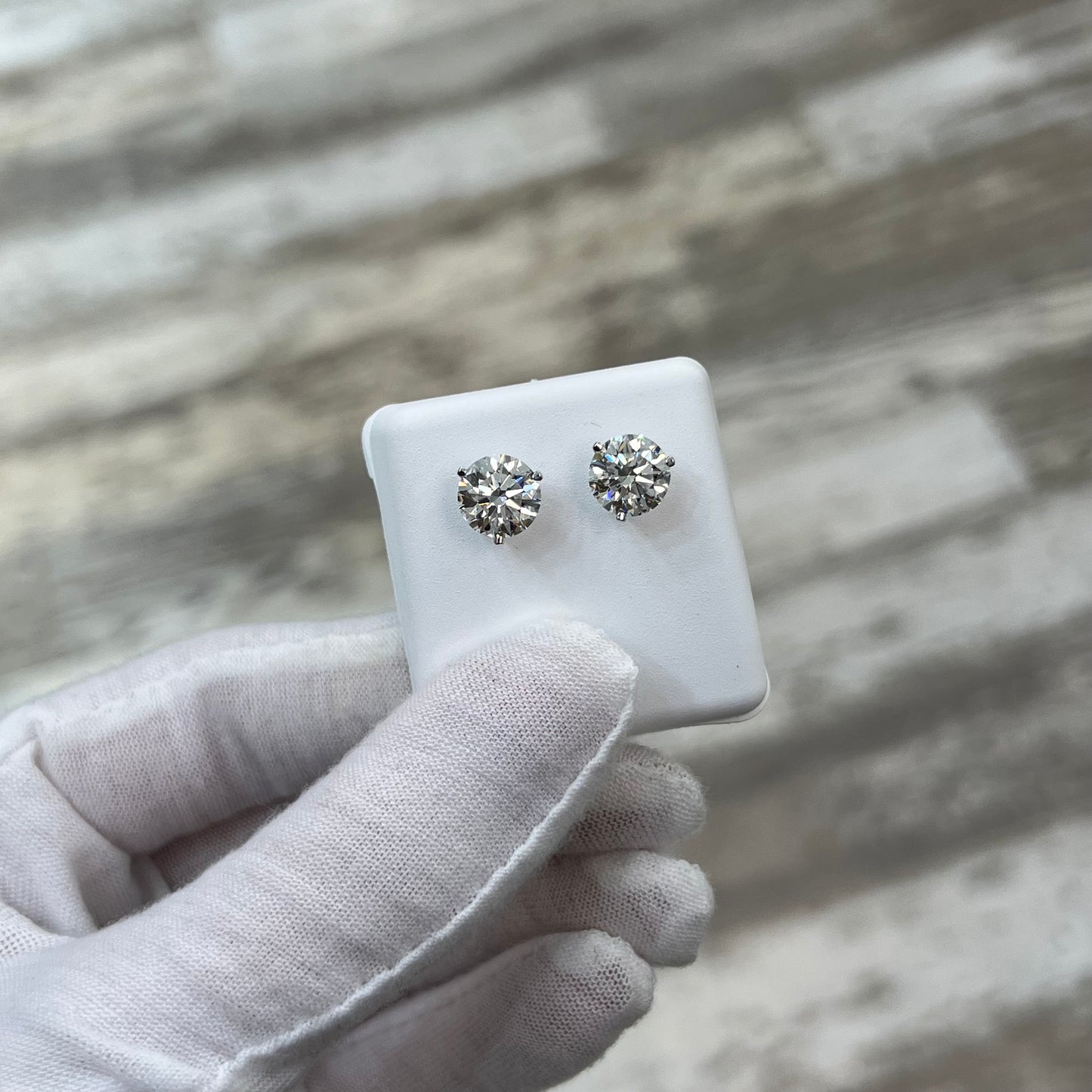 Diamond Studs 4ct Lab Created 14k White Gold