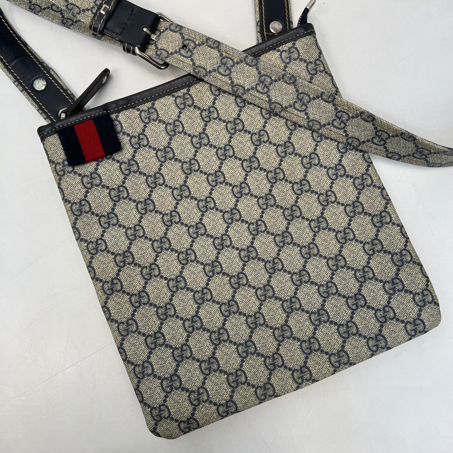 Gucci Monogram Messenger Bag Blue
