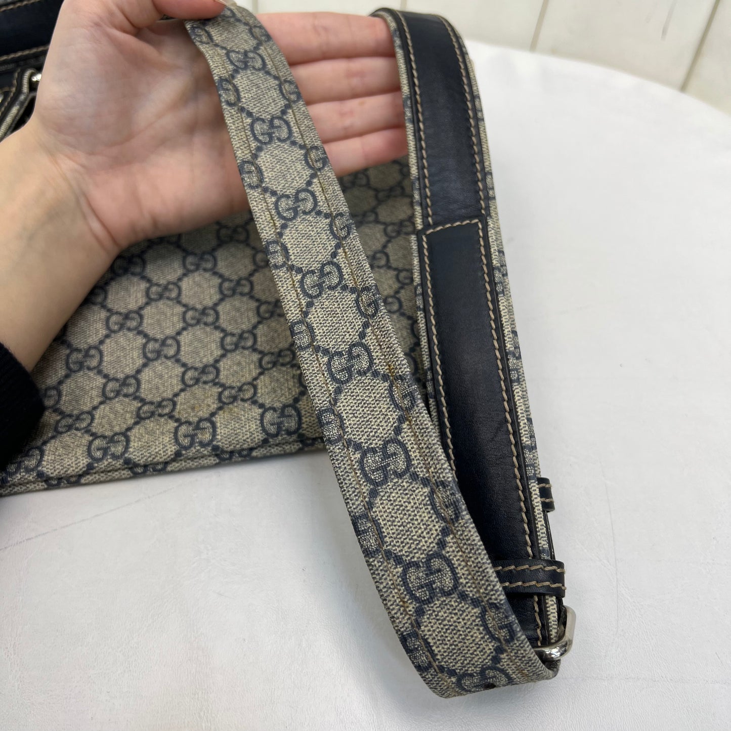 Gucci Monogram Messenger Bag Blue