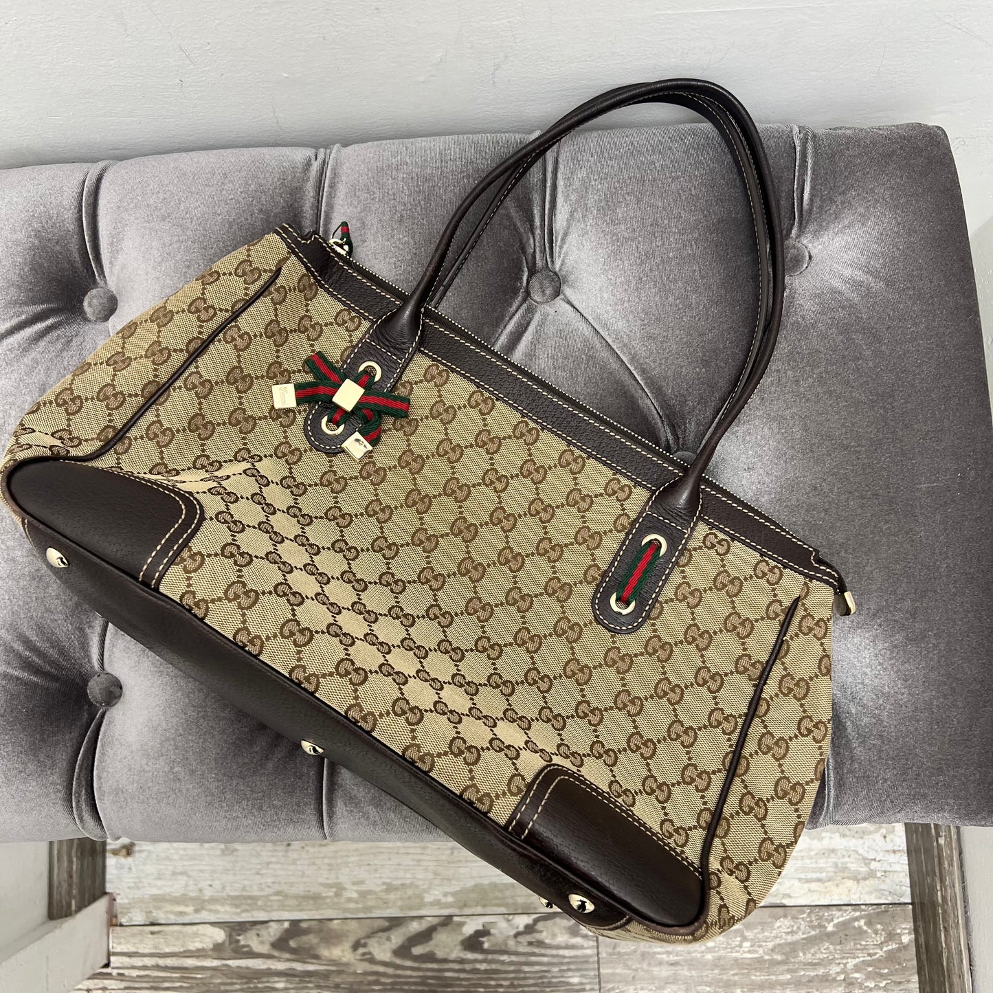 Gucci Canvas Zipper Shoulder Bag