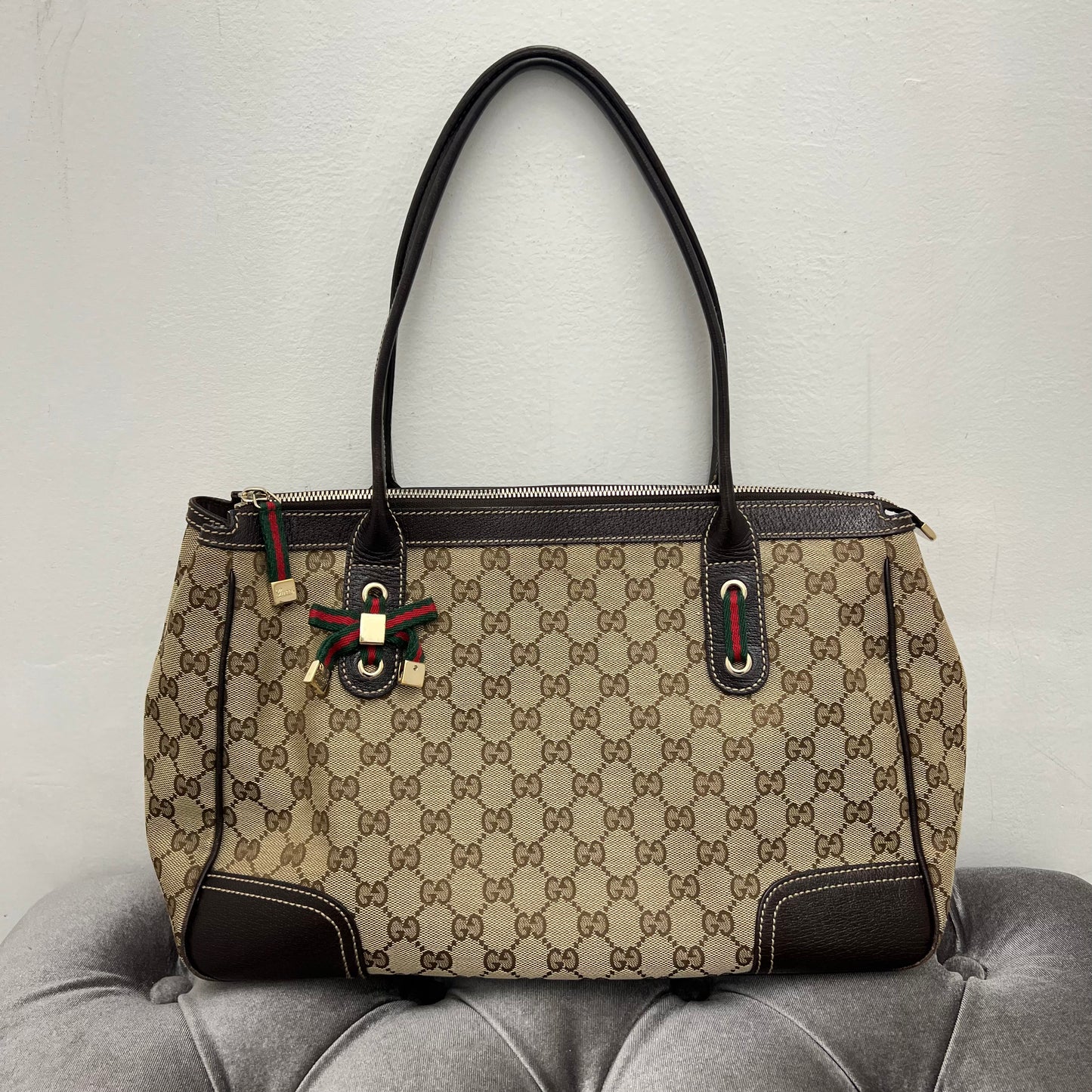 Gucci Canvas Zipper Shoulder Bag