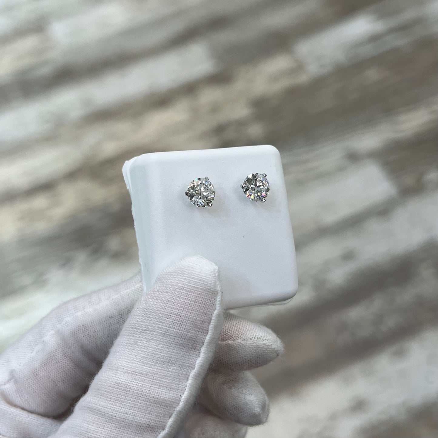 Diamond Studs 2ct Lab Created 14k White Gold