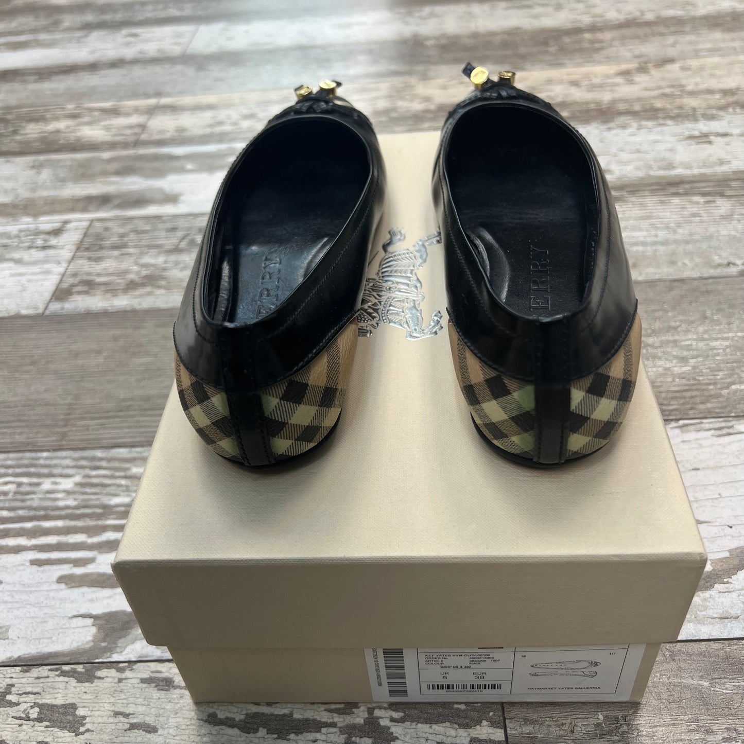 Burberry Haymarket Ballerina Flats Size 38