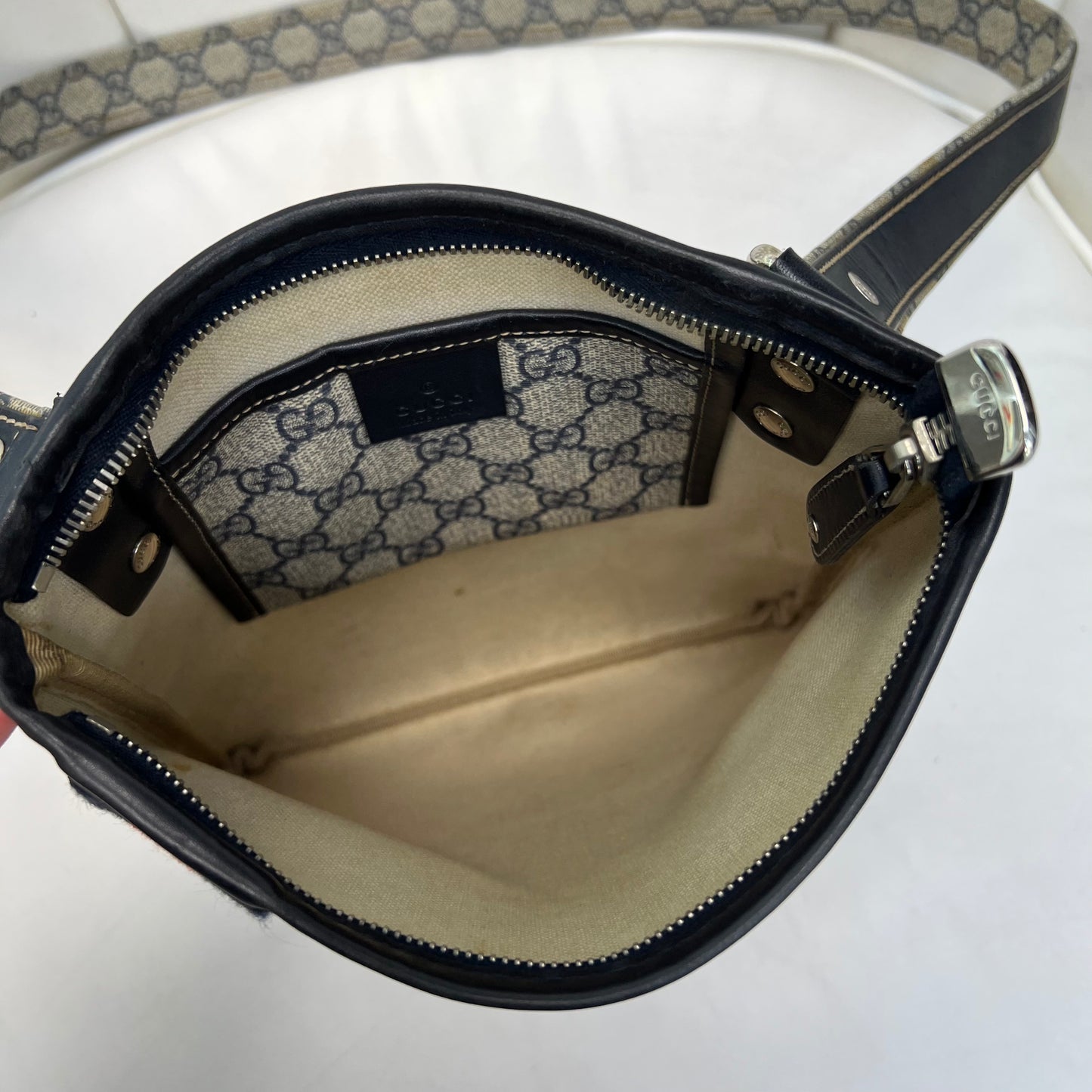Gucci Monogram Messenger Bag Blue