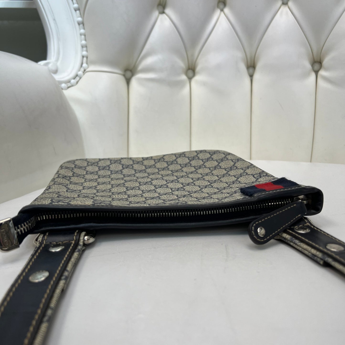 Gucci Monogram Messenger Bag Blue