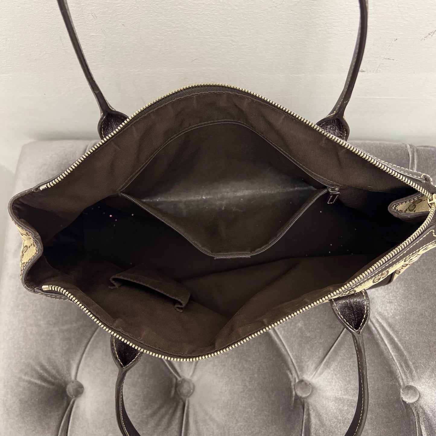 Gucci Canvas Zipper Shoulder Bag