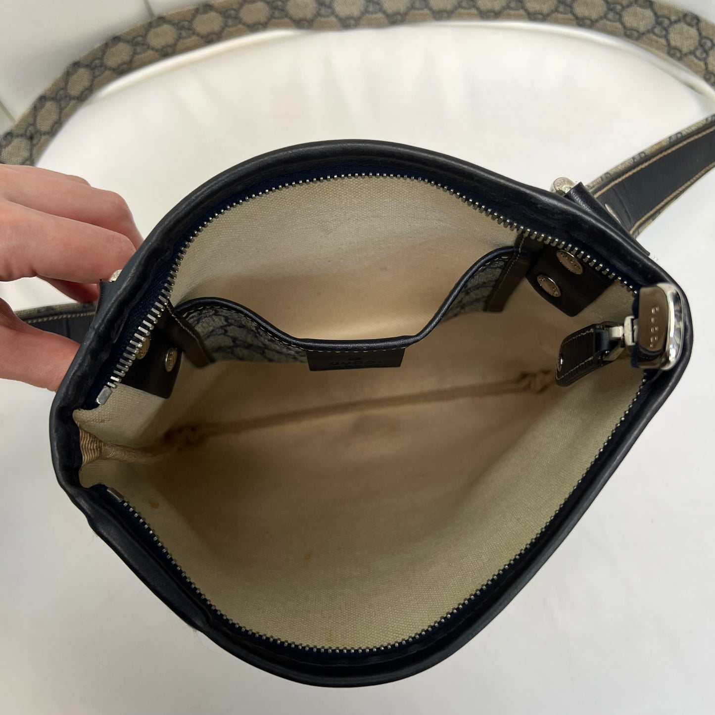 Gucci Monogram Messenger Bag Blue