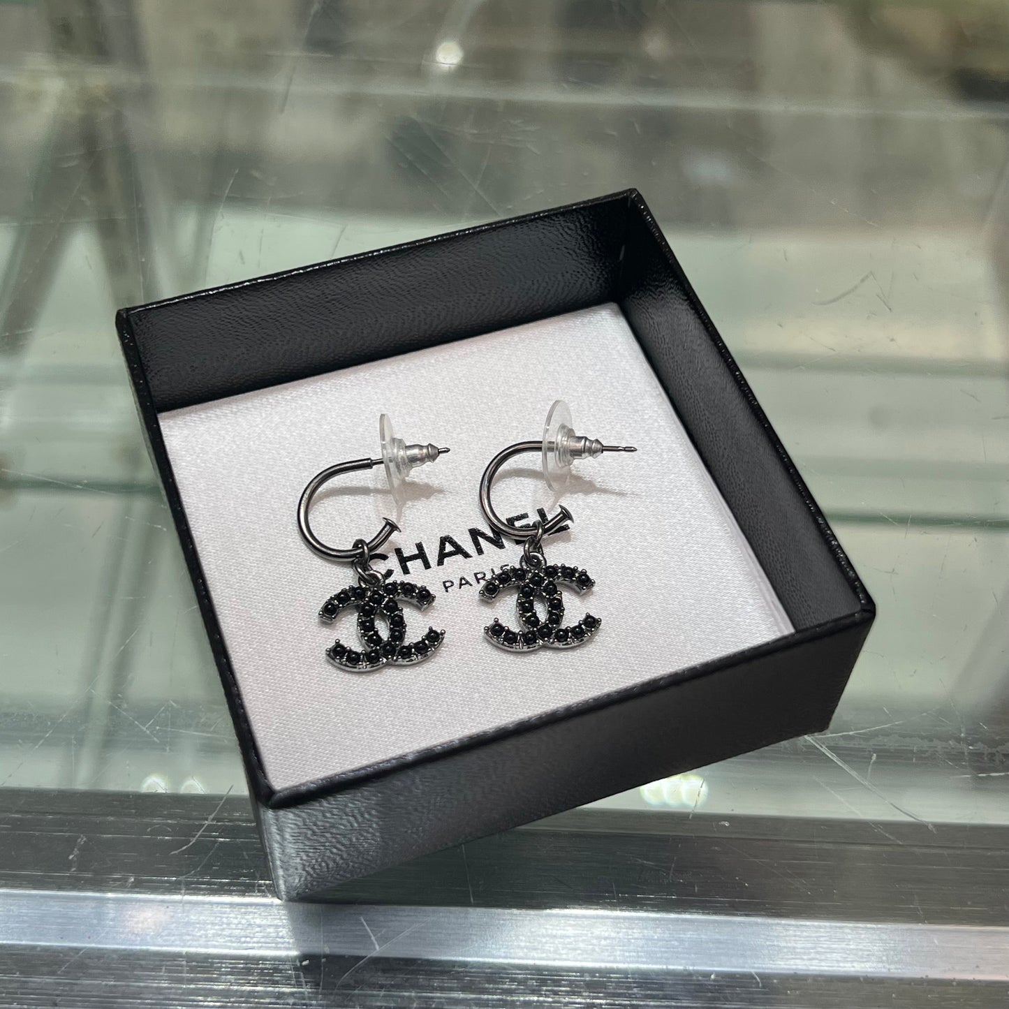 Chanel Logo Drop Earrings