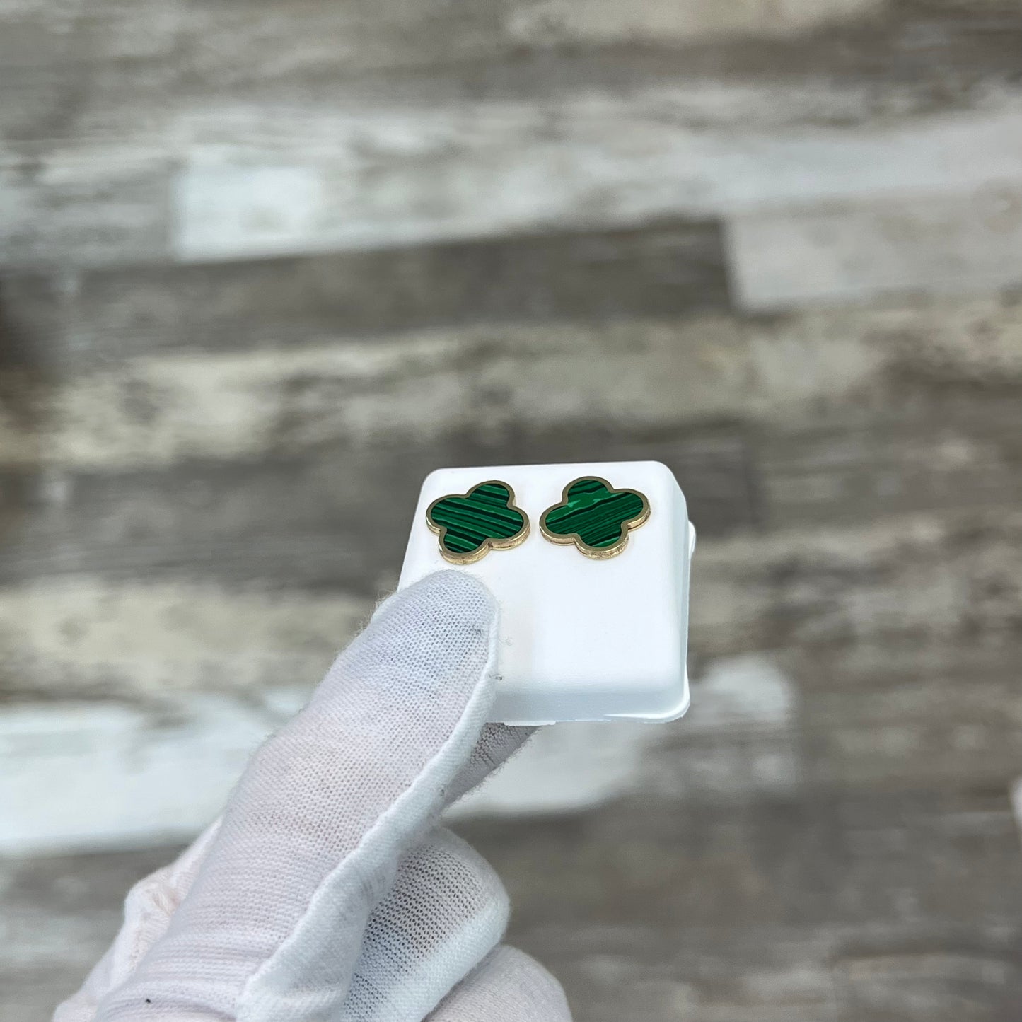 14k Gold Clover Stud Earrings