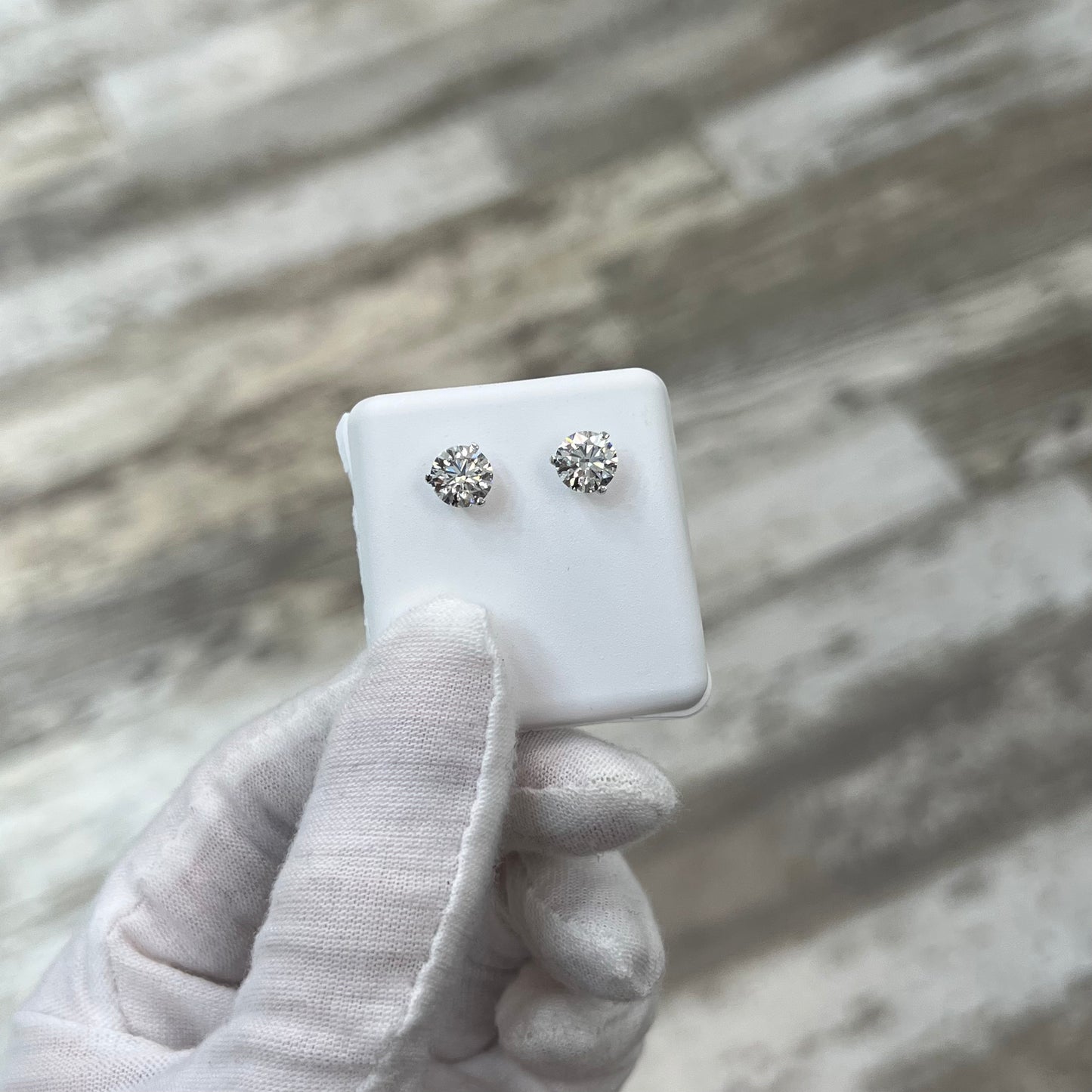 Diamond Studs 2ct Lab Created 14k White Gold