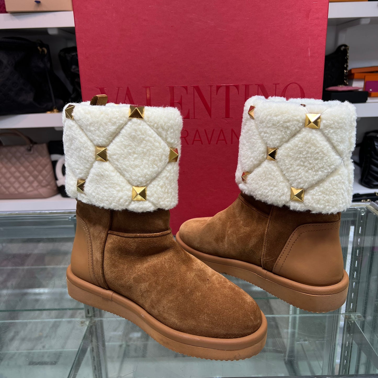Valentino Stud Boots, Size 36