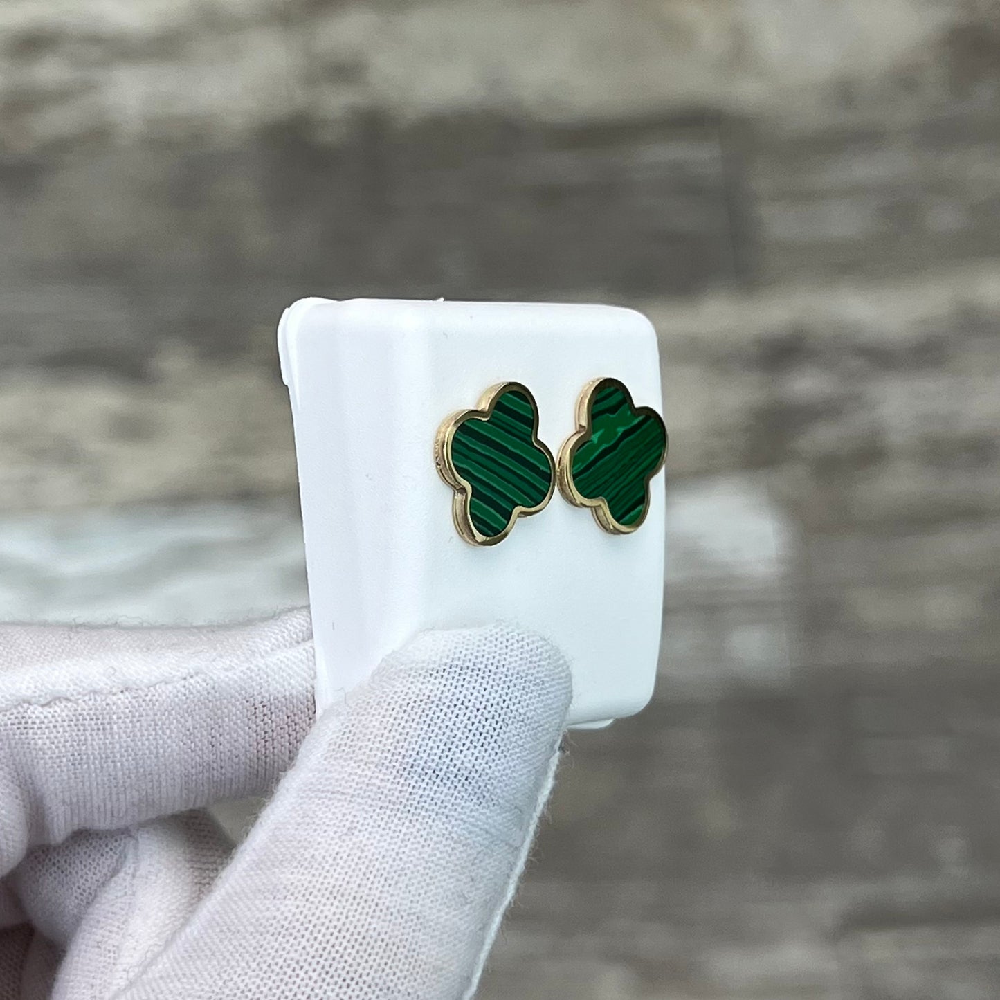 14k Gold Clover Stud Earrings