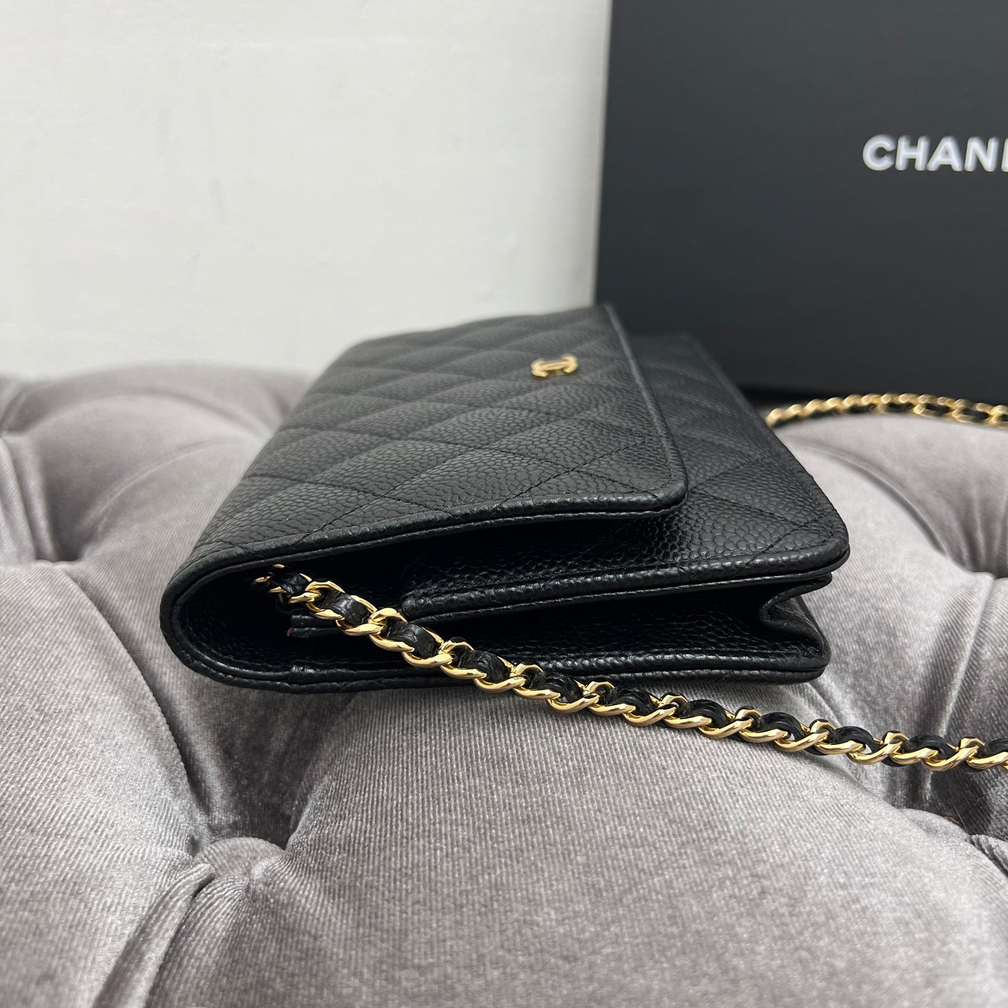Chanel Wallet on Chain Black and Gold