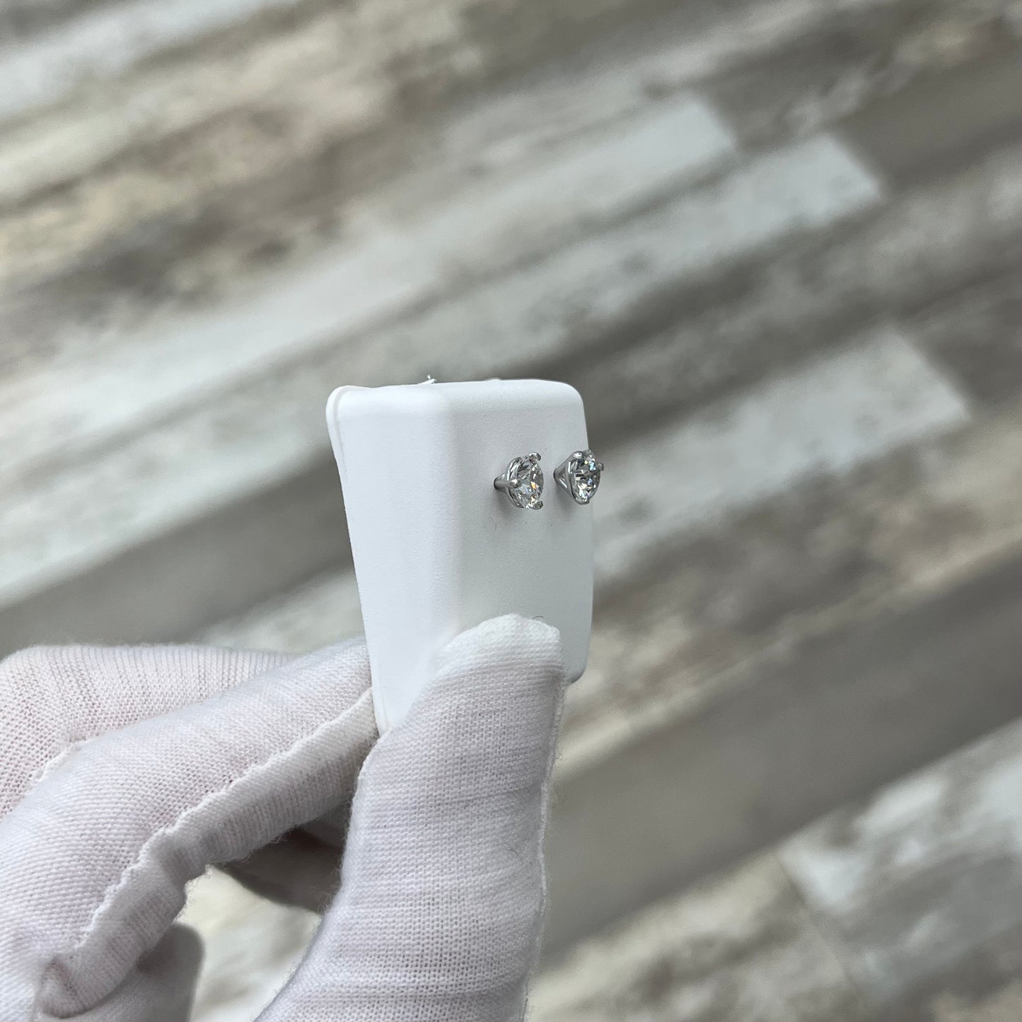 Diamond Studs 1.5ct Lab Created 14k White Gold