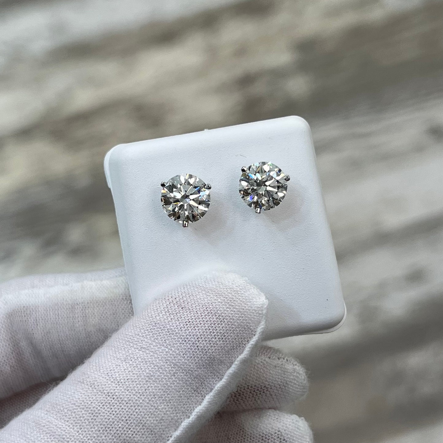 Diamond Studs 4ct Lab Created 14k White Gold