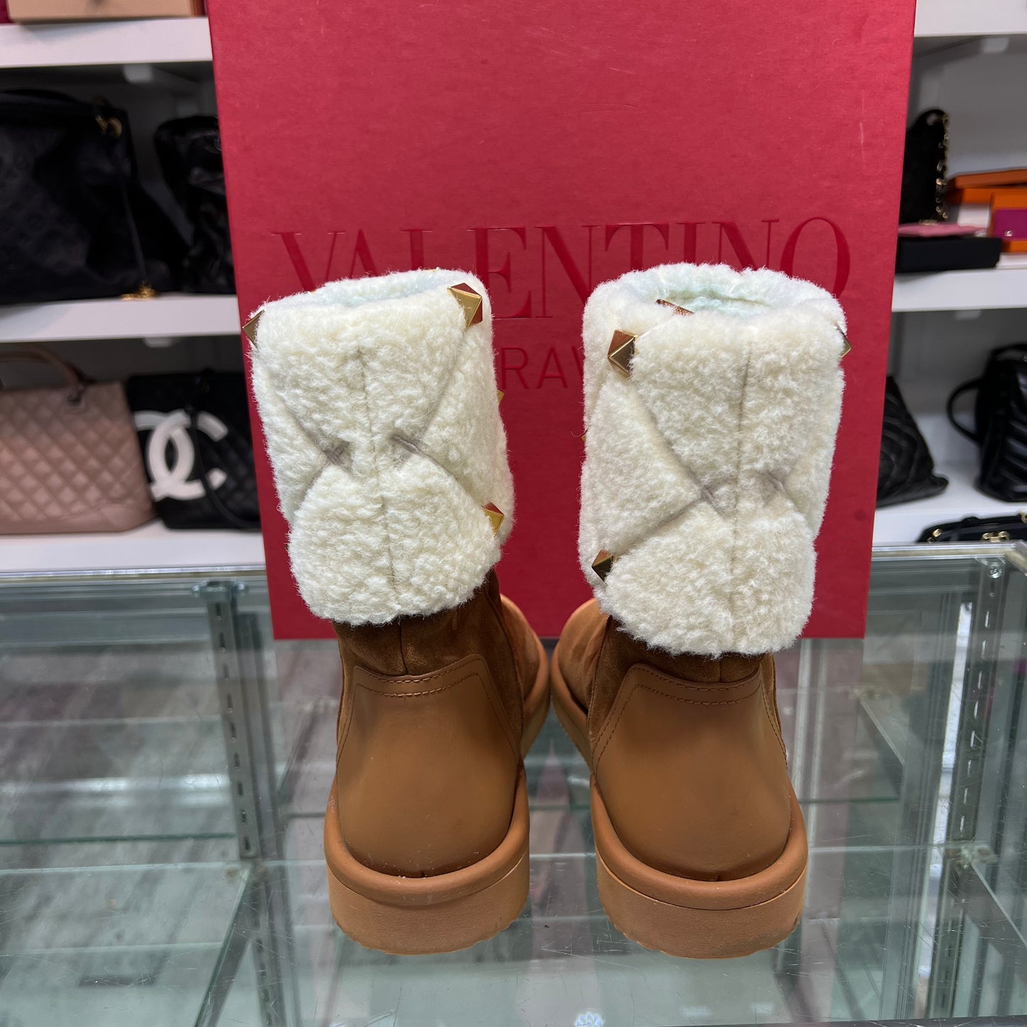 Valentino Stud Boots, Size 36