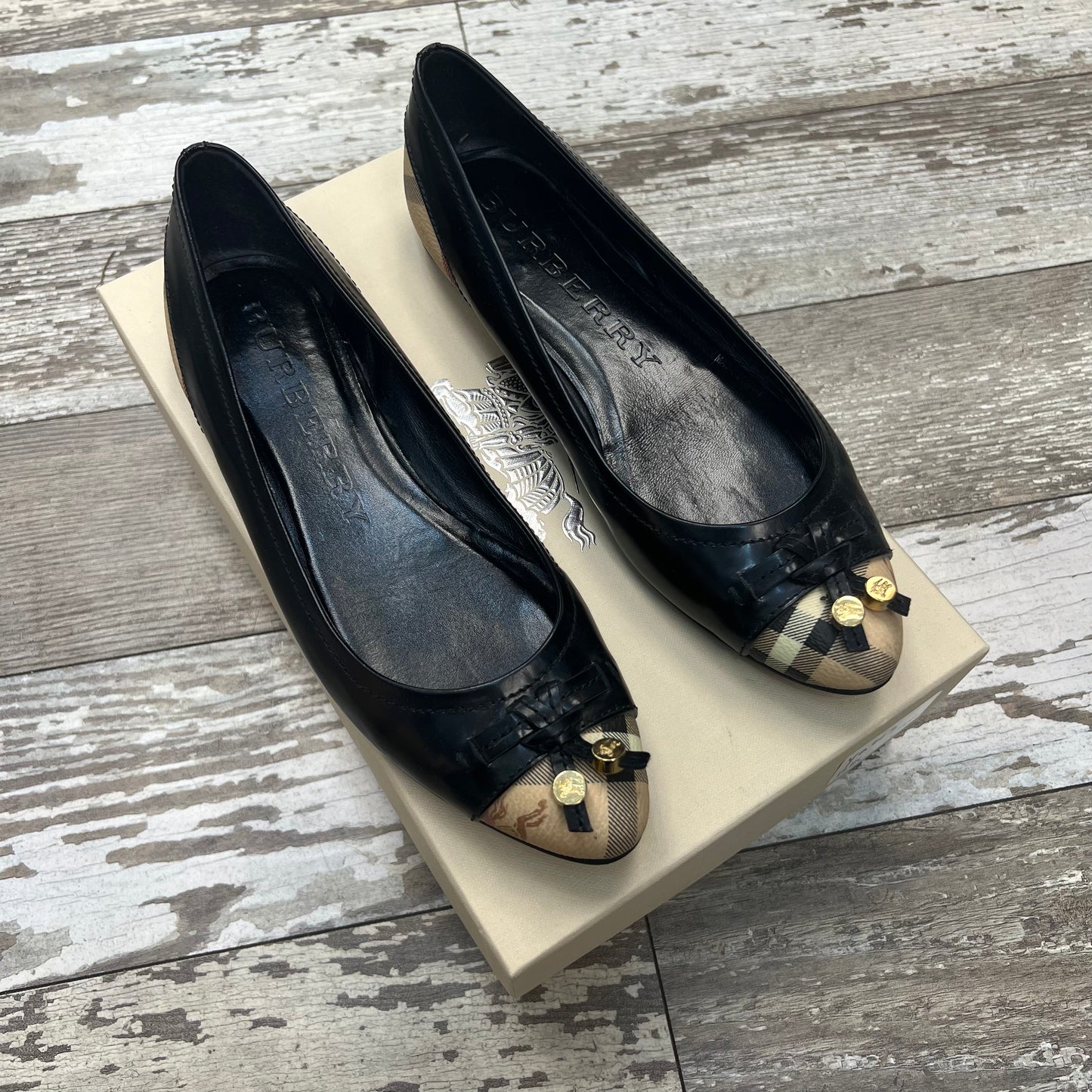 Burberry Haymarket Ballerina Flats Size 38