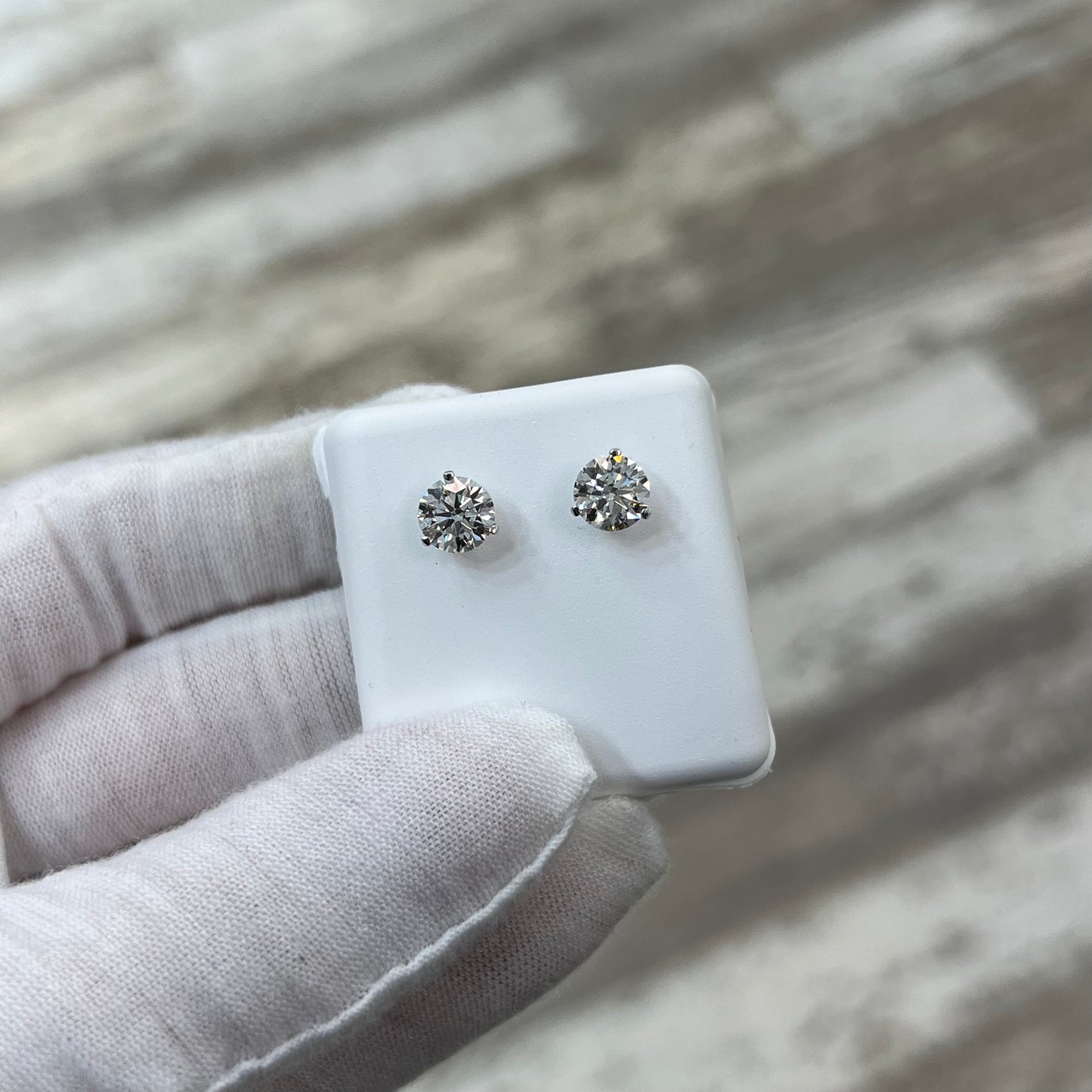 Diamond Studs 2ct Lab Created 14k White Gold