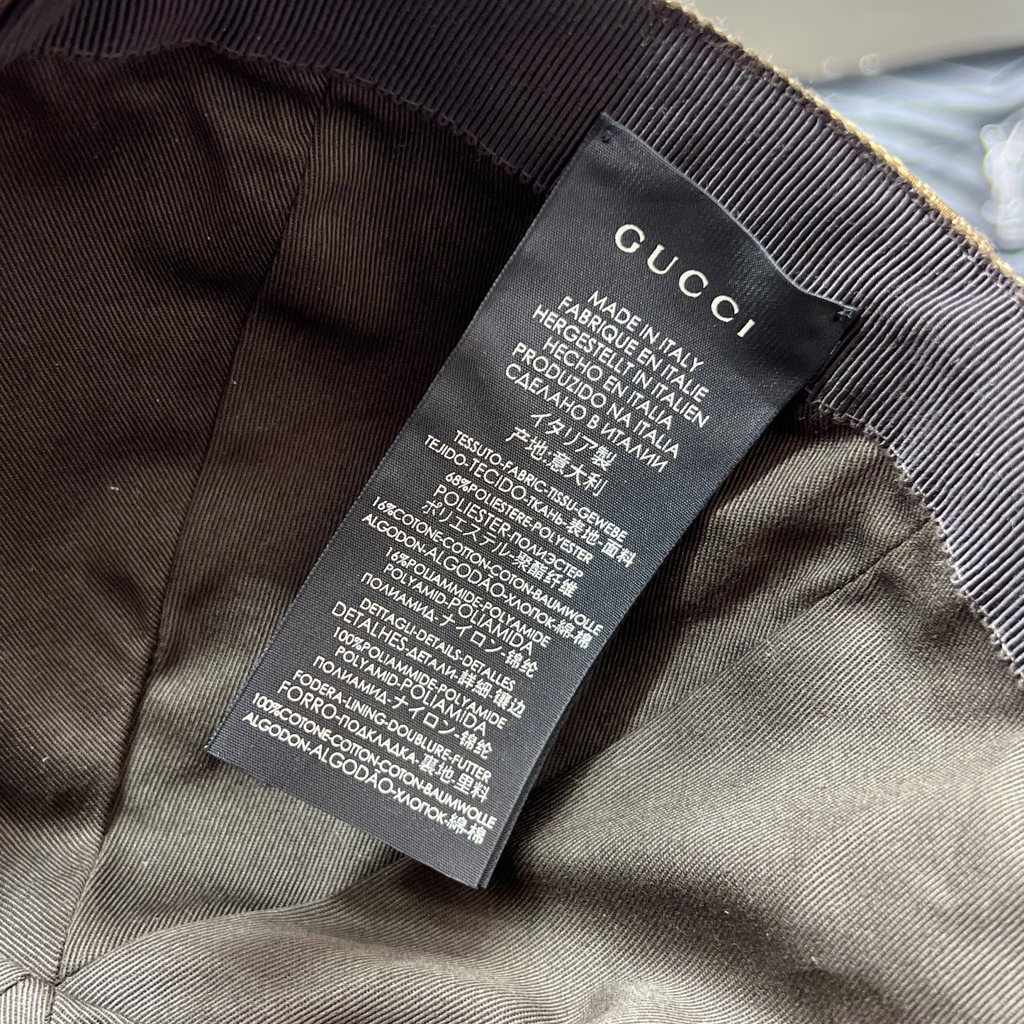 Gucci Canvas Hat, Size Large
