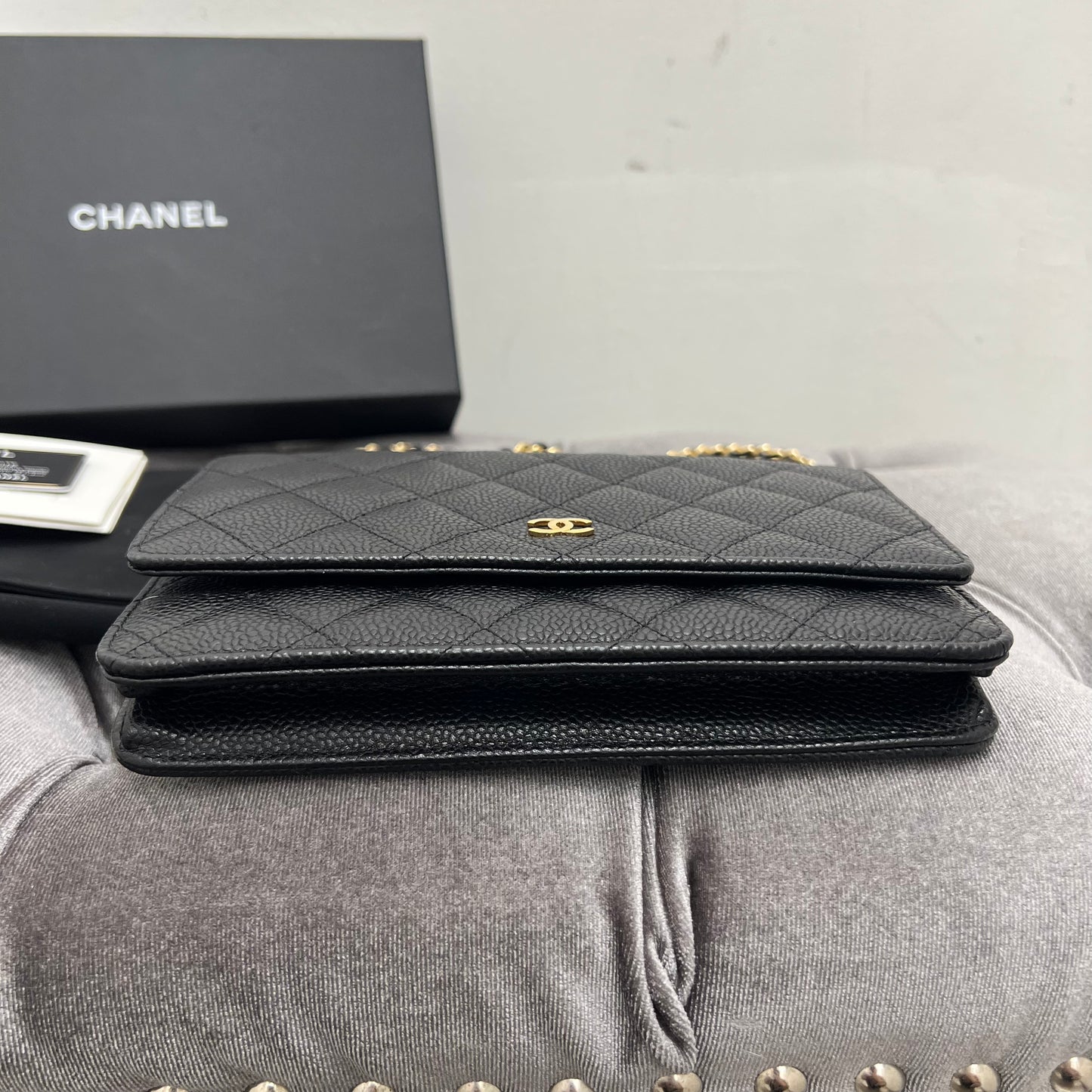 Chanel Wallet on Chain Black and Gold
