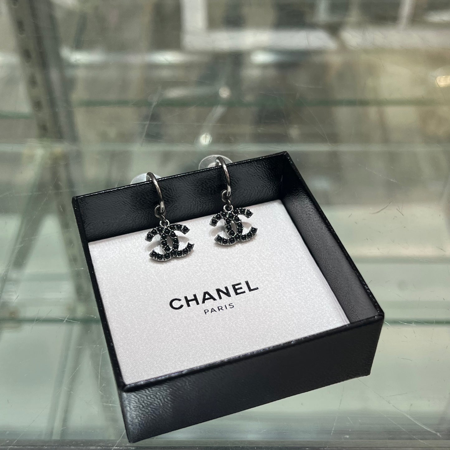 Chanel Logo Drop Earrings