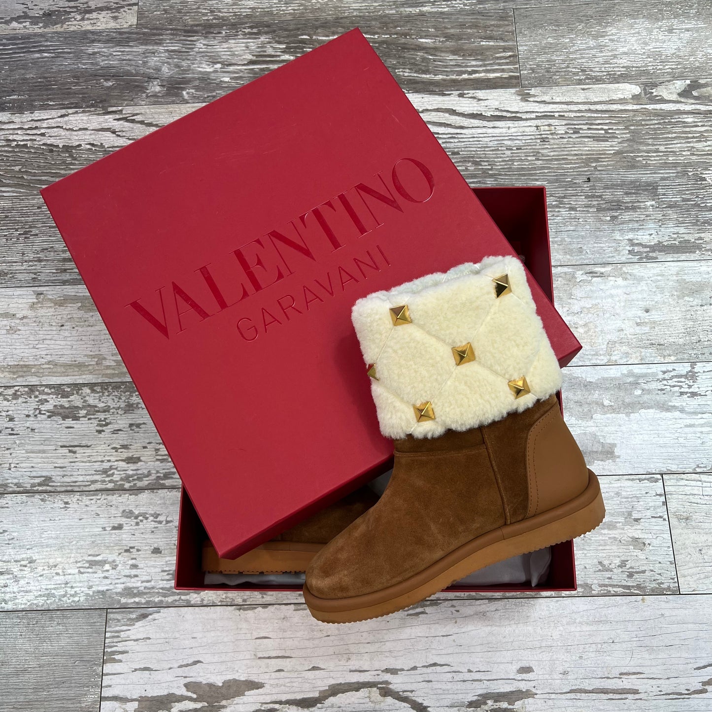 Valentino Stud Boots, Size 36