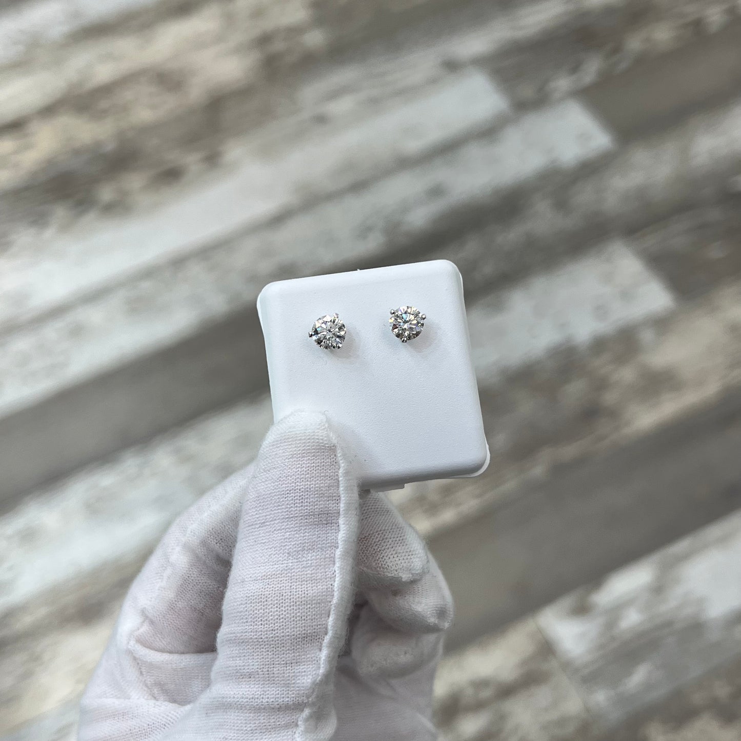 Diamond Studs 1.5ct Lab Created 14k White Gold