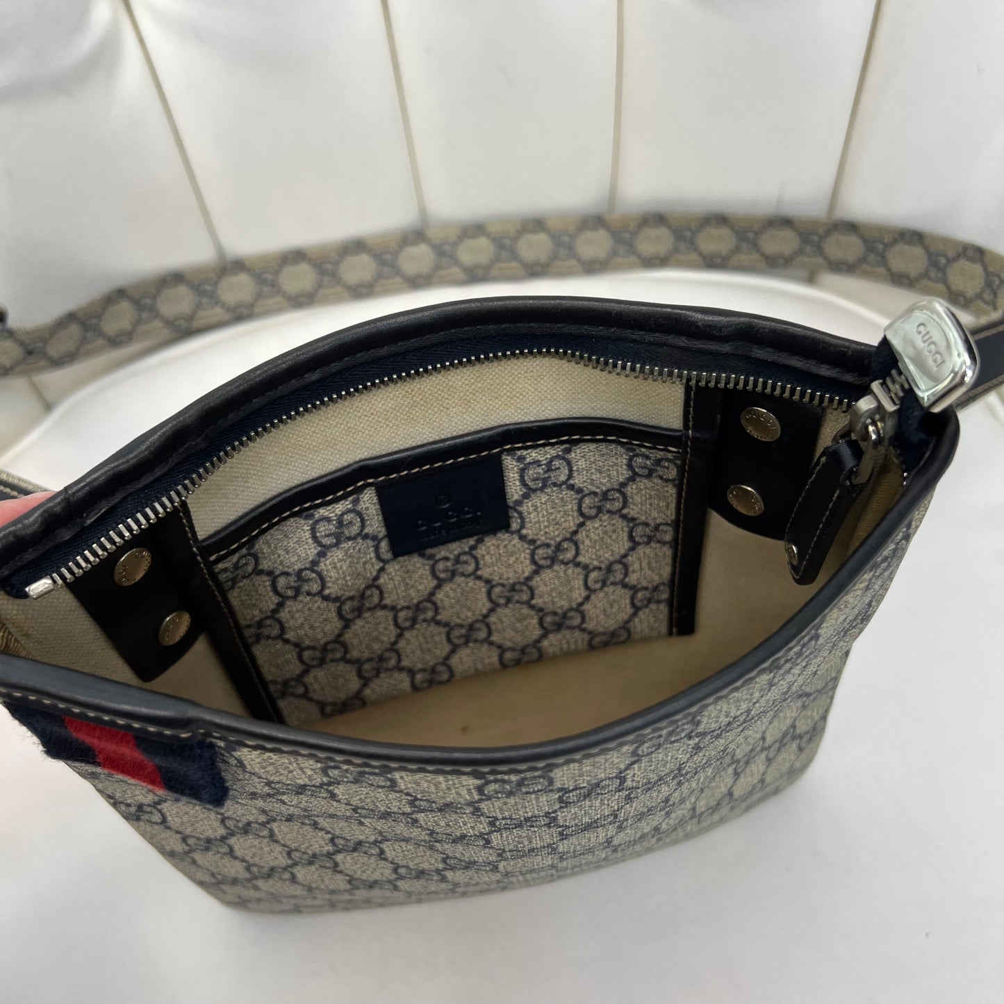 Gucci Monogram Messenger Bag Blue