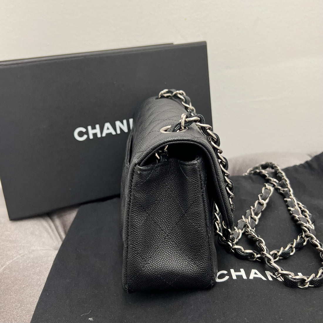 Chanel Caviar Quilted Mini Rectangle Flap Bag with Box & Dust Bag