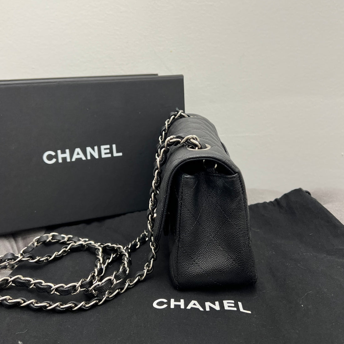 Chanel Caviar Quilted Mini Rectangle Flap Bag with Box & Dust Bag