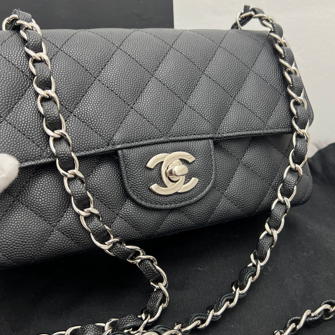 Chanel Caviar Quilted Mini Rectangle Flap Bag with Box & Dust Bag