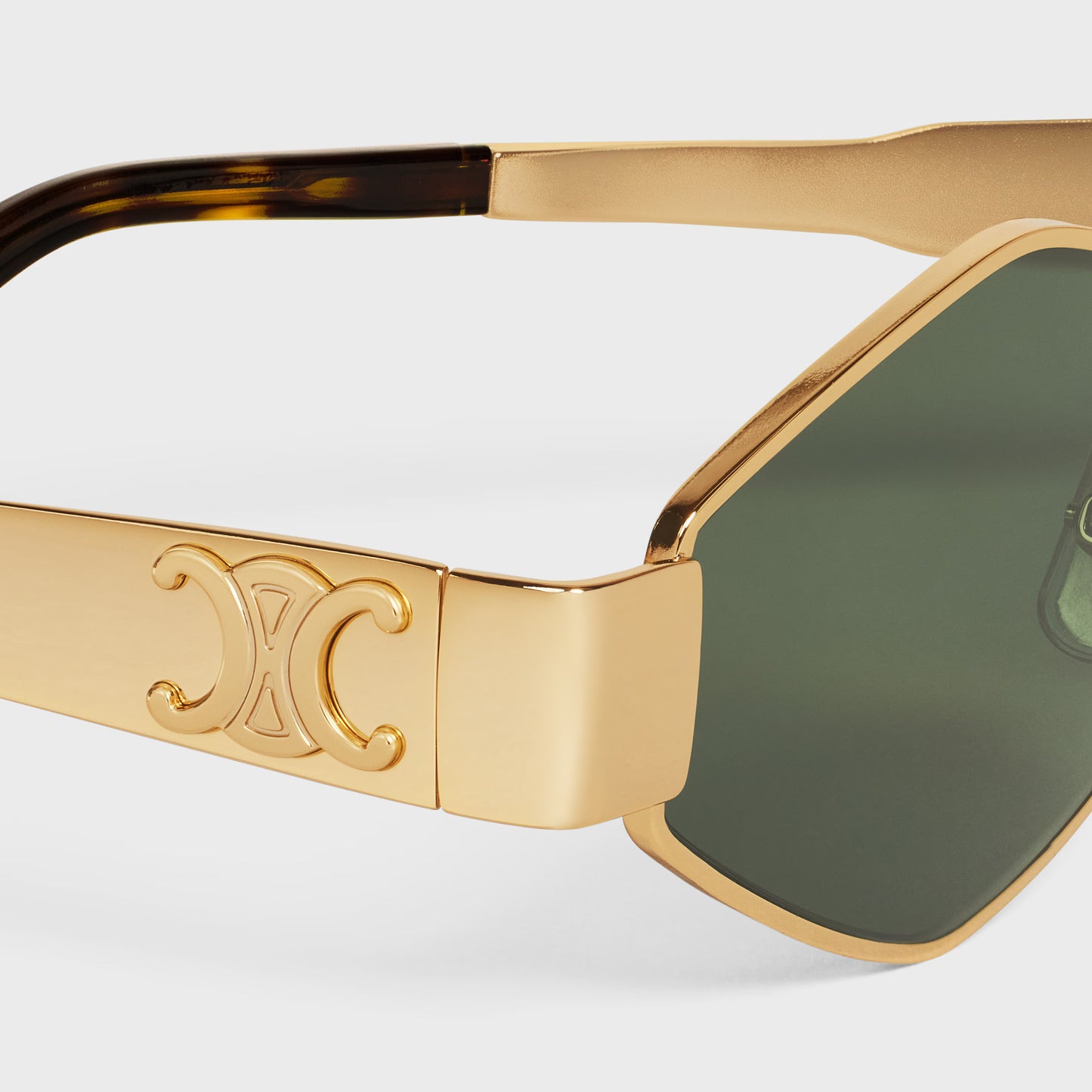 Celine Triomphe Metal Angular Sunglasses - Gold
