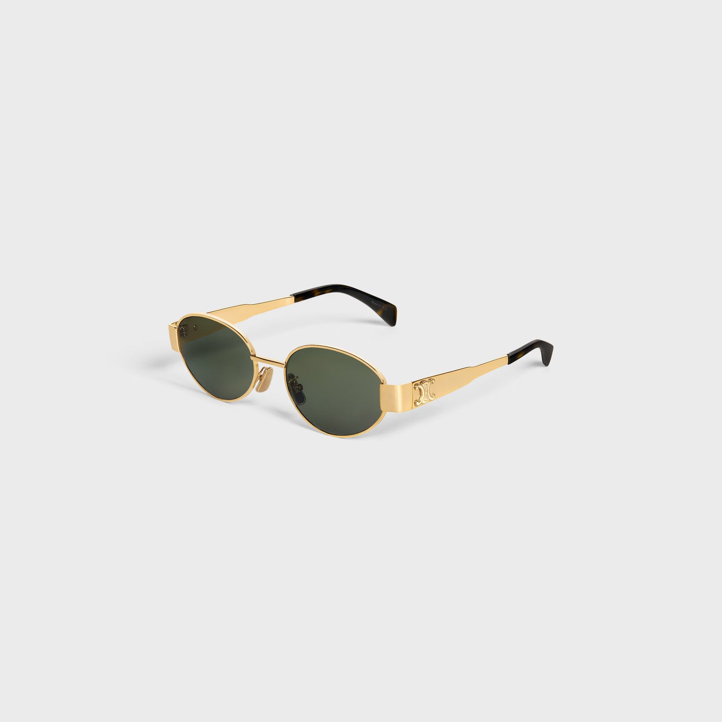 Celine Triomphe Metal Oval Sunglasses - Gold