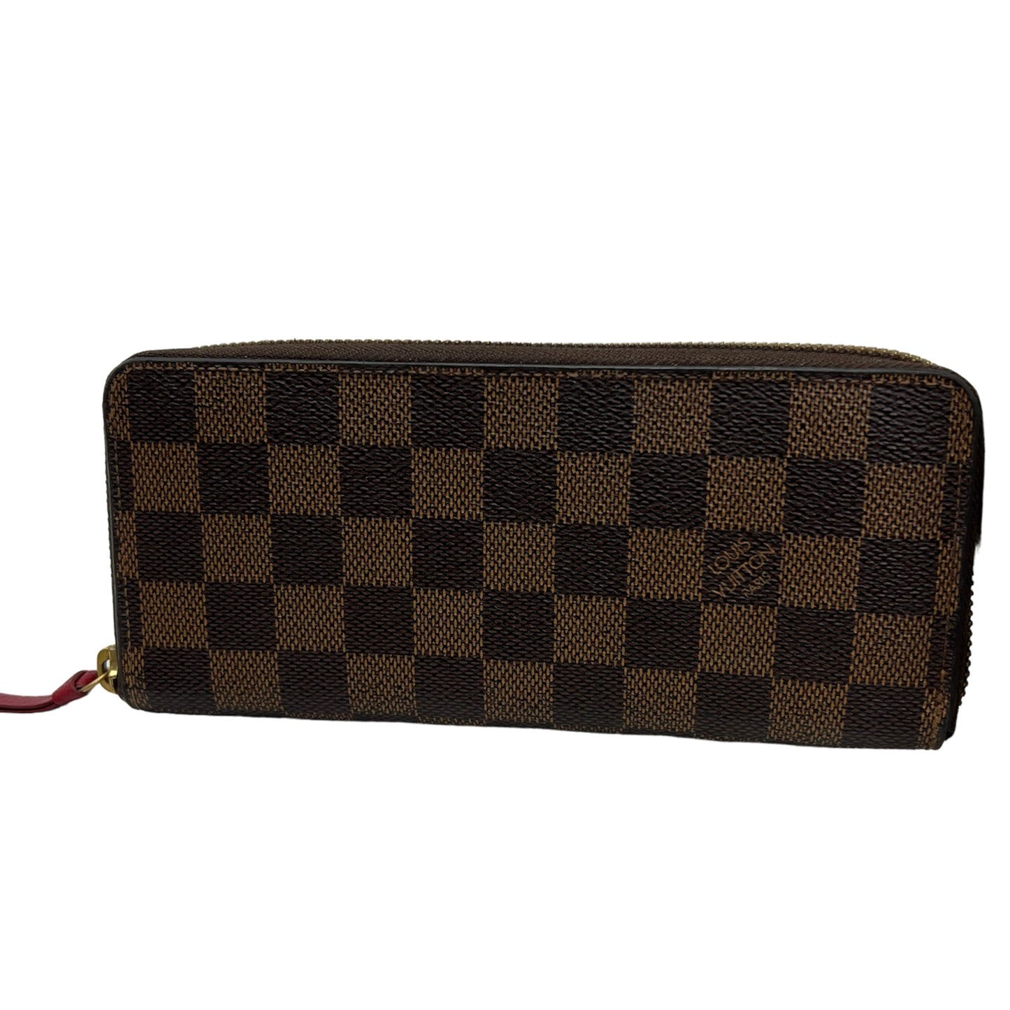Louis Vuitton Clemence Wallet Damier Ebene Red
