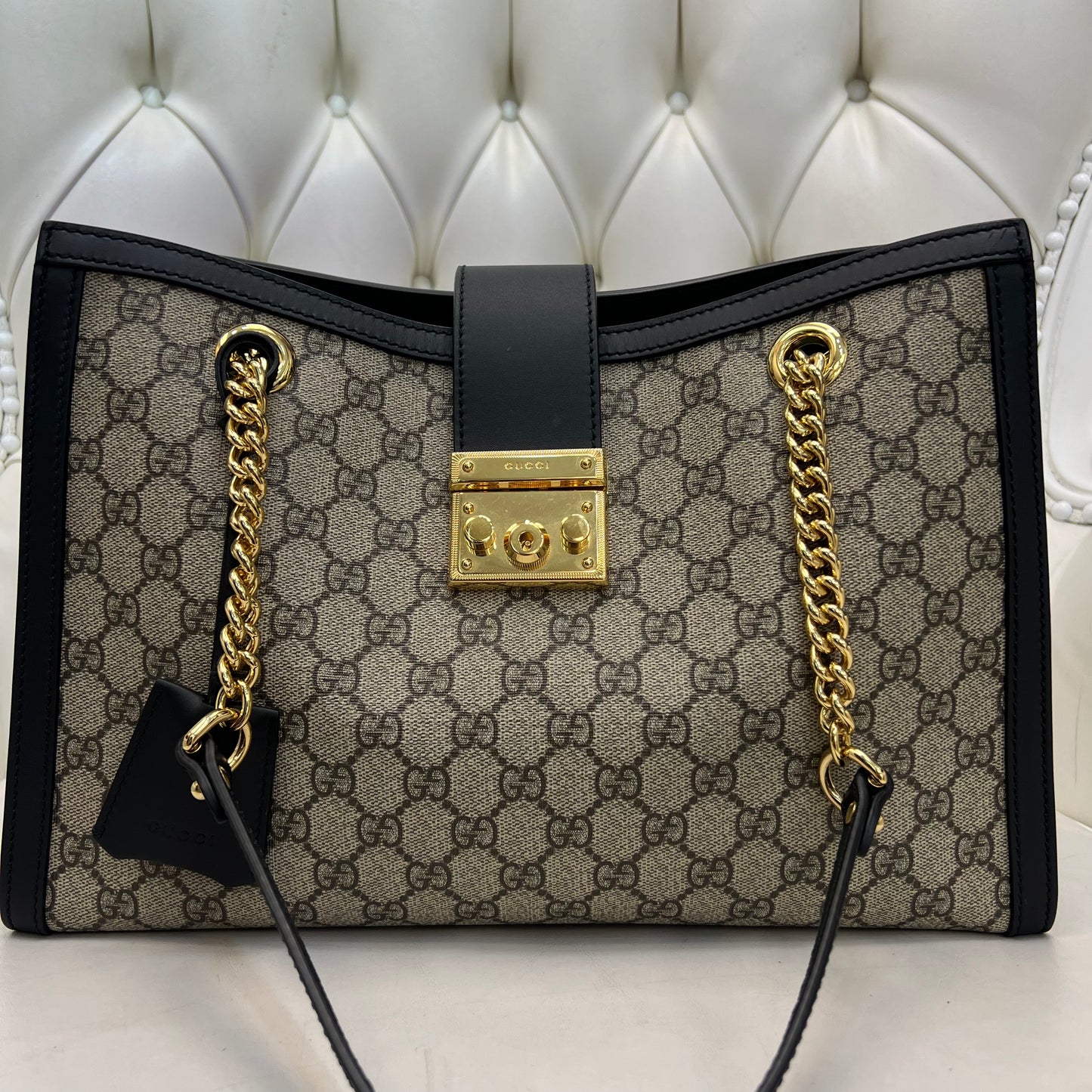 Gucci Monogram Padlock Chain Bag