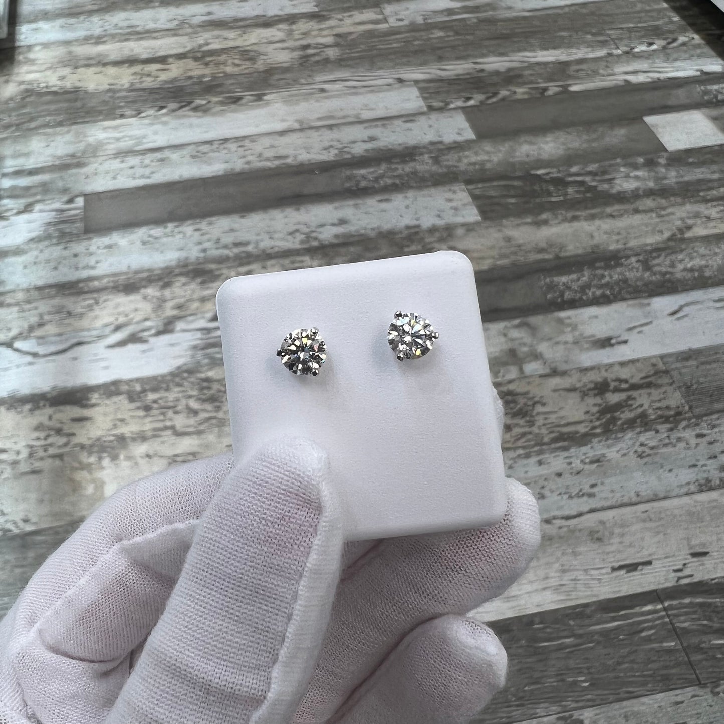 Diamond Studs 1.5ct Lab Created 14k White Gold