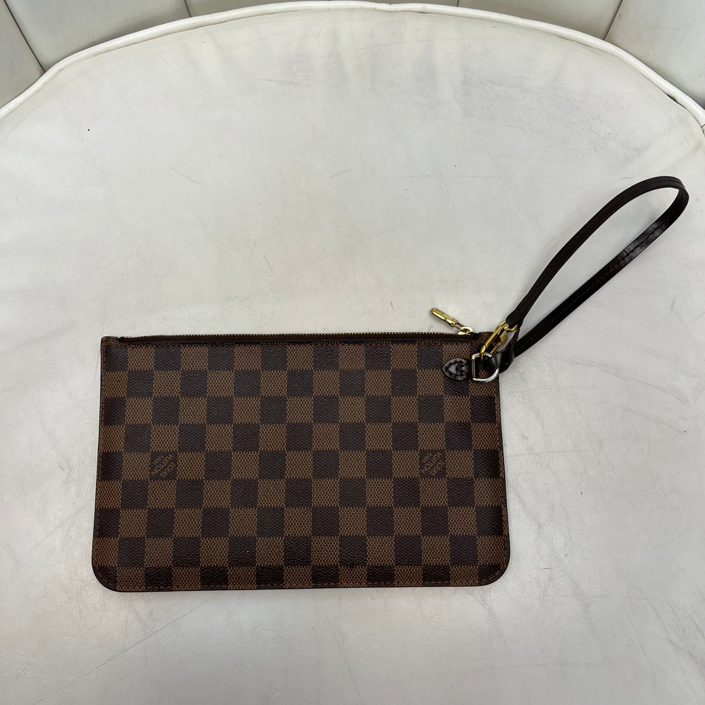 Louis Vuitton Neverfull Pouch Damier Ebene Red