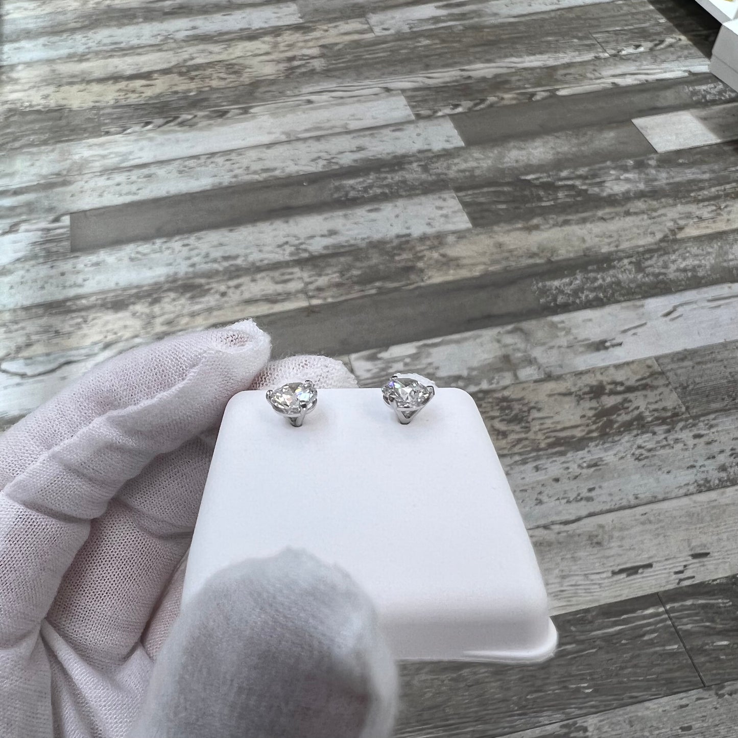 Diamond Studs 1.5ct Lab Created 14k White Gold