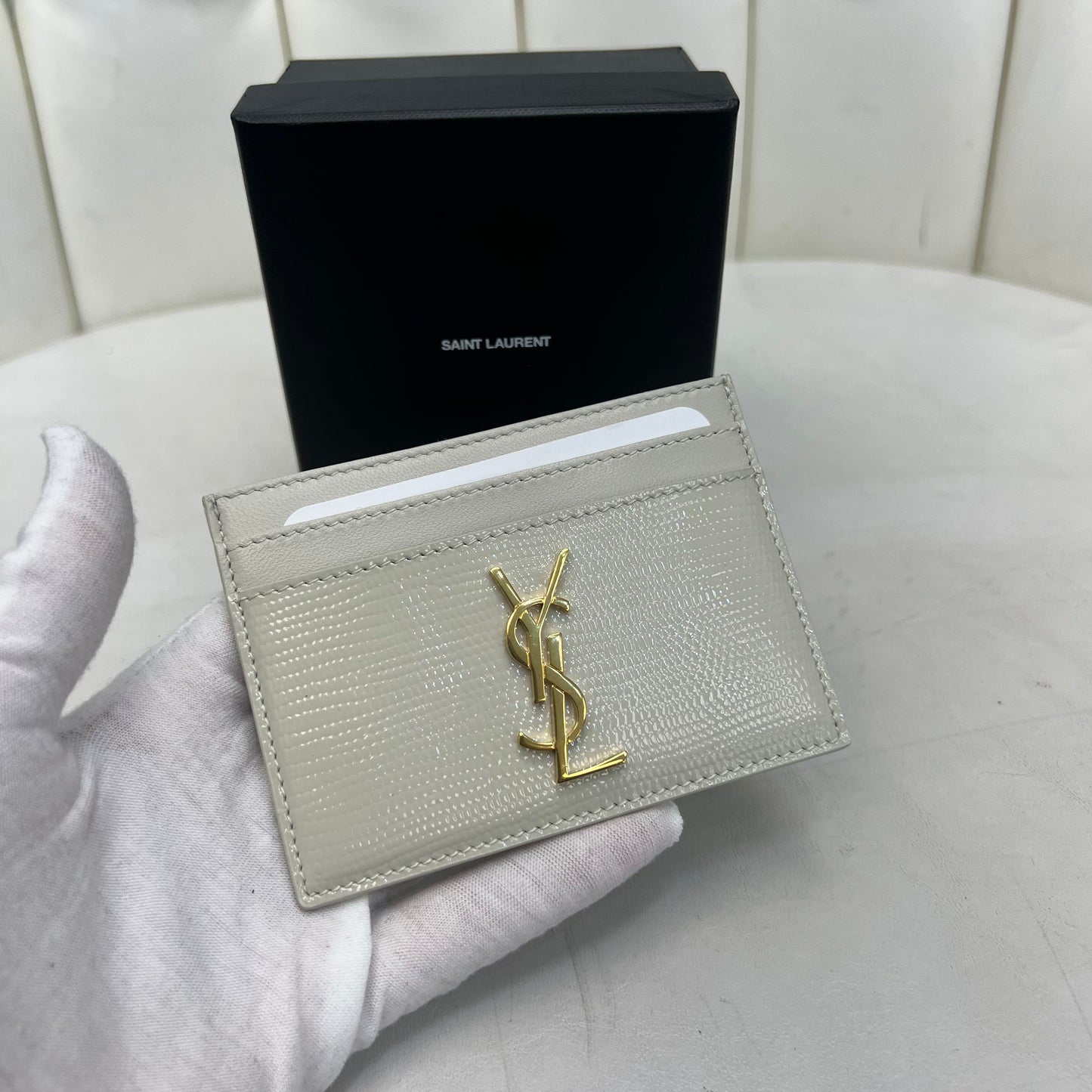 Saint Laurent Cassandre Card Case, New, Box and Dustbag