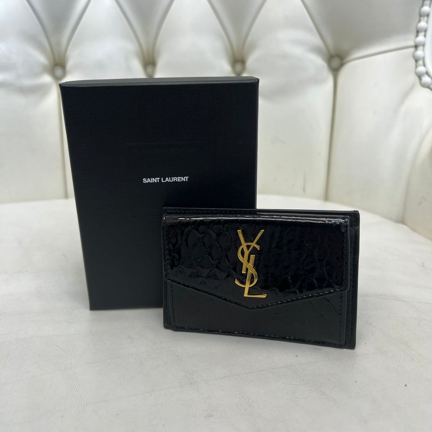 Saint Laurent Uptown Card Case, New, Box & Dust Bag